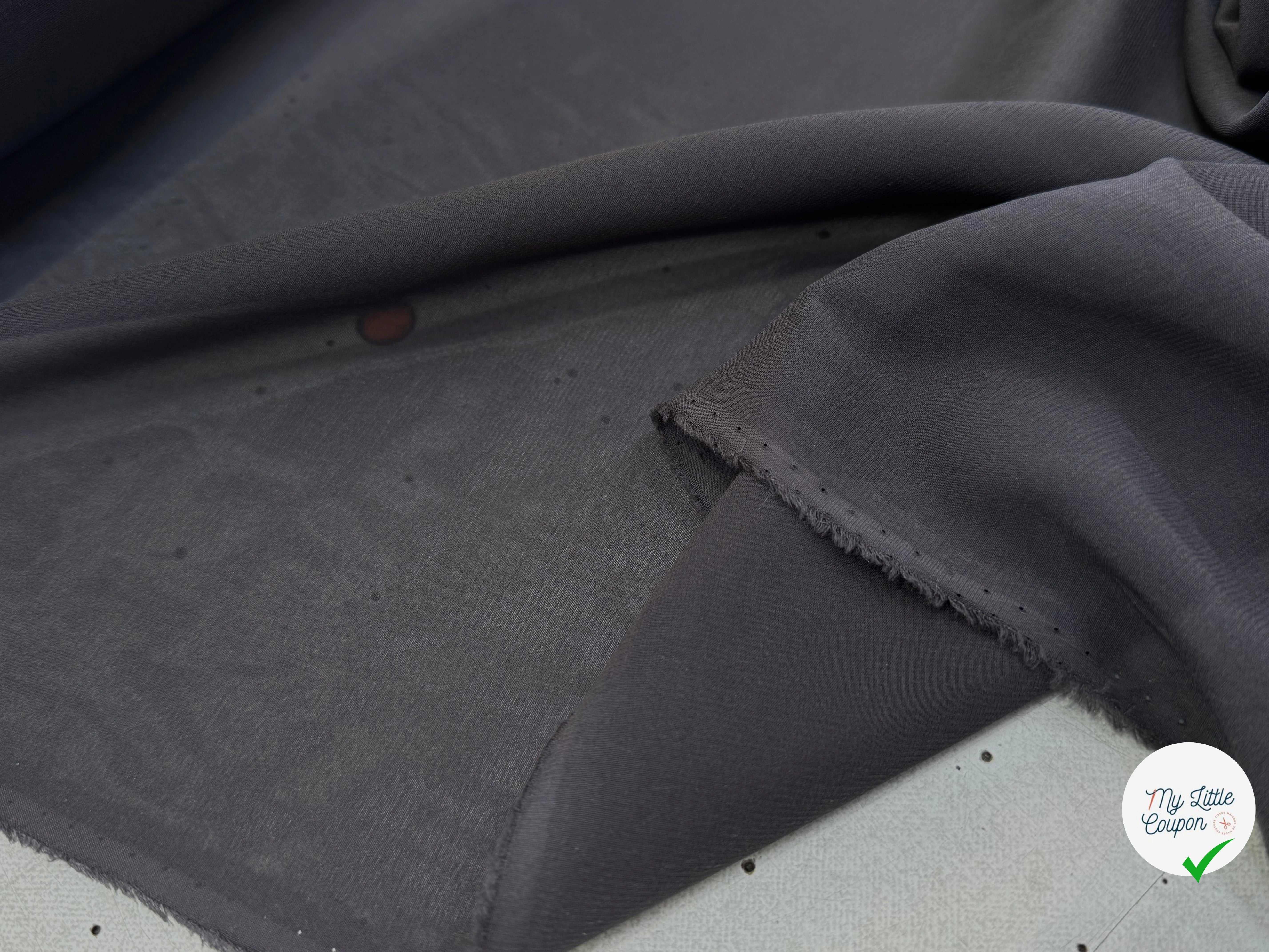 CREPE DE SOIE DOUBLE GEORGETTE LAIZE 100 STRETCH BLEU GRIS - My Little Coupon