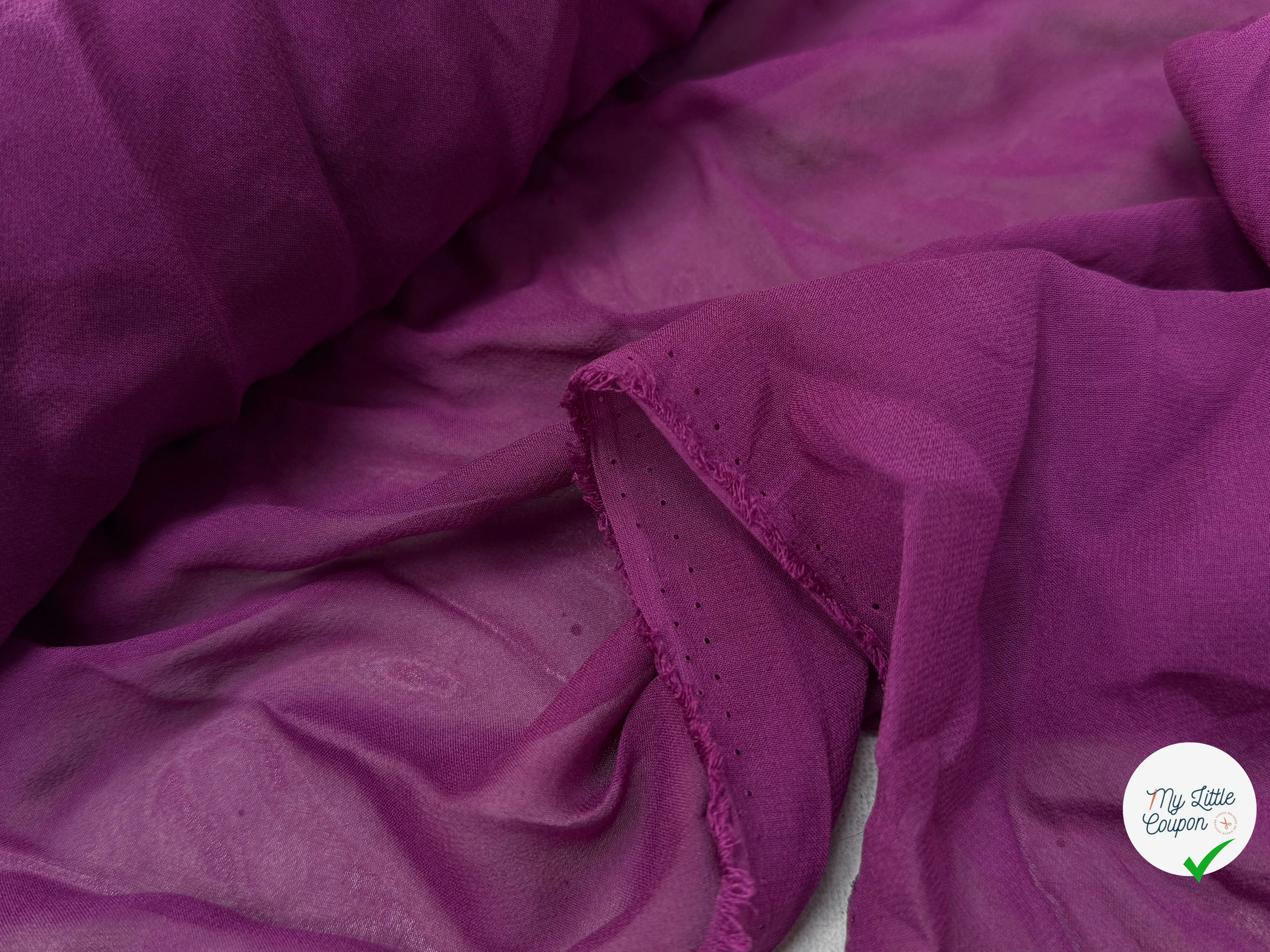 CREPE DE SOIE DOUBLE GEORGETTE ROSE VIOLET 140 DE LAIZE - My Little Coupon