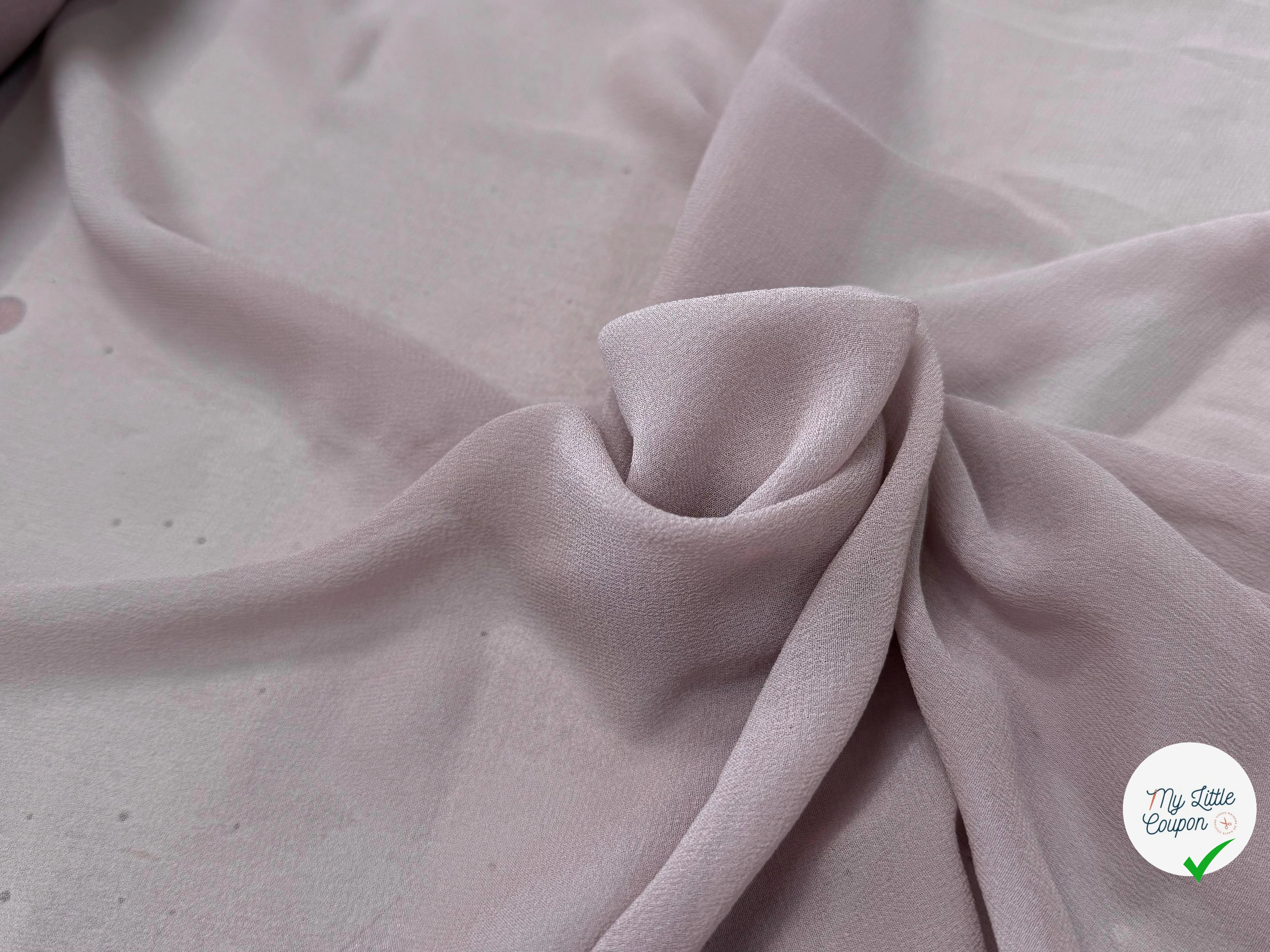 CREPE DE SOIE DOUBLE GEORGETTE STRETCH BEIGE ROSY - My Little Coupon