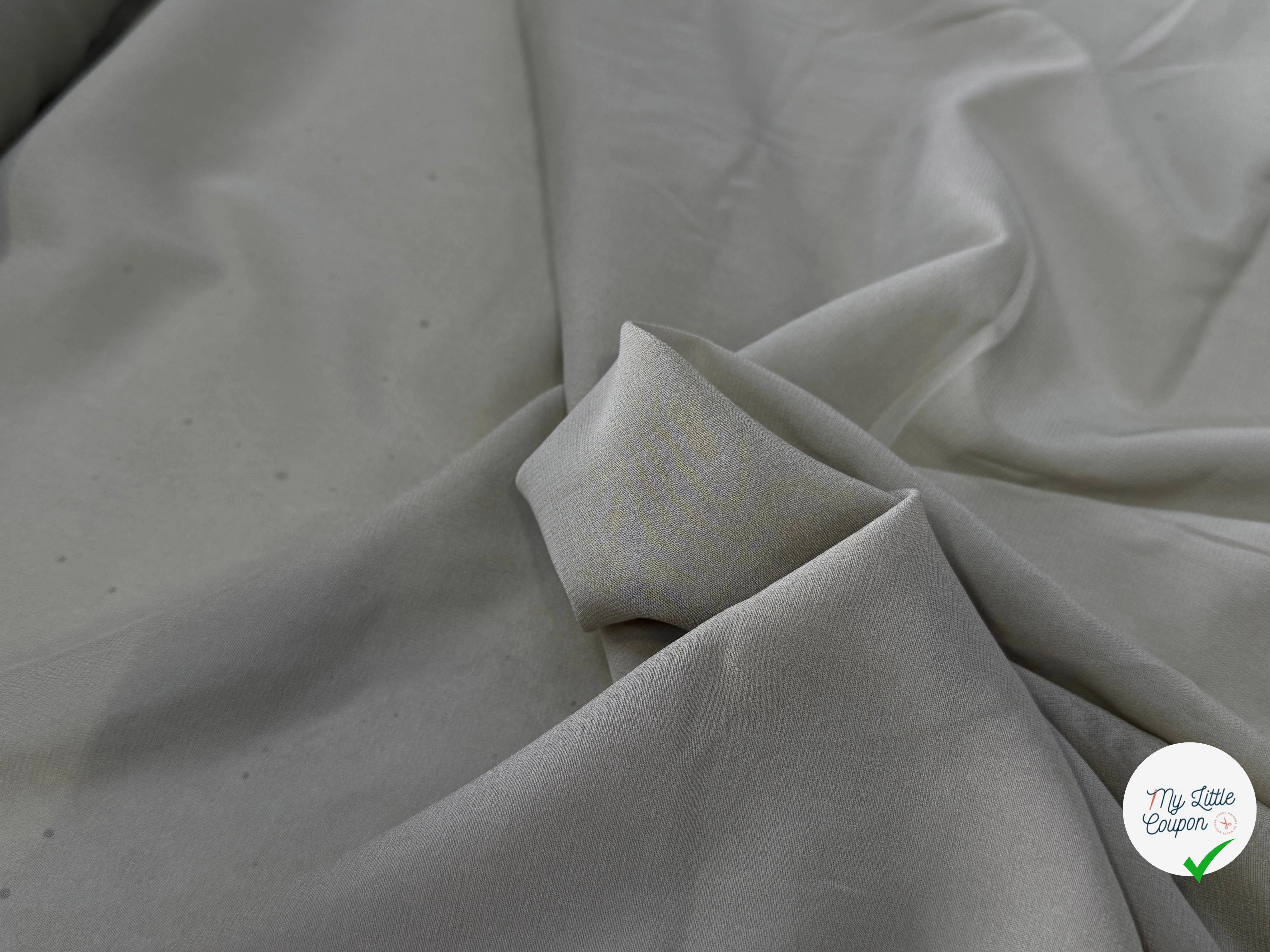 CREPE DE SOIE DOUBLE GEORGETTE STRETCH GRIS - My Little Coupon