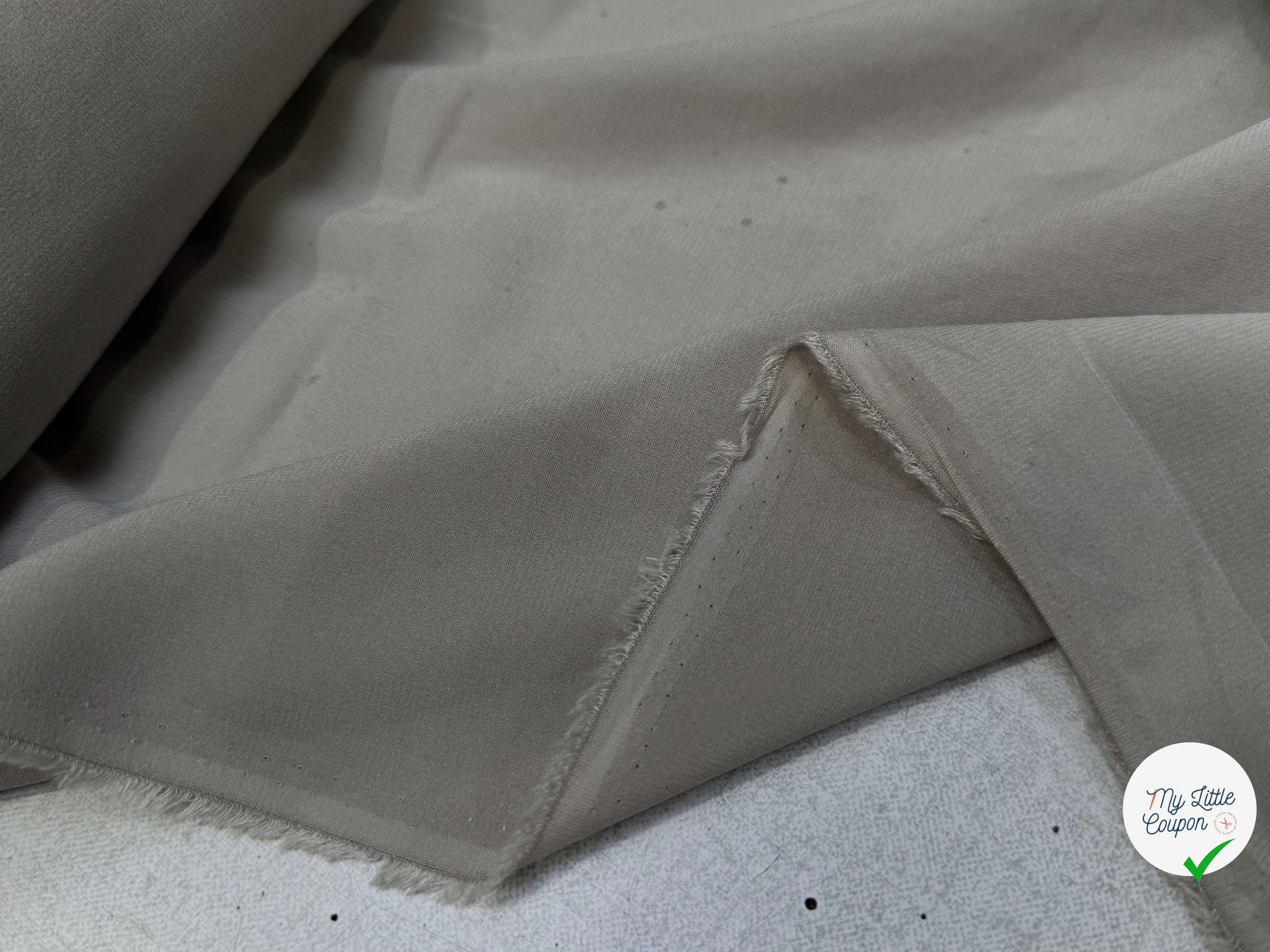 CREPE DE SOIE DOUBLE GEORGETTE STRETCH GRIS - My Little Coupon