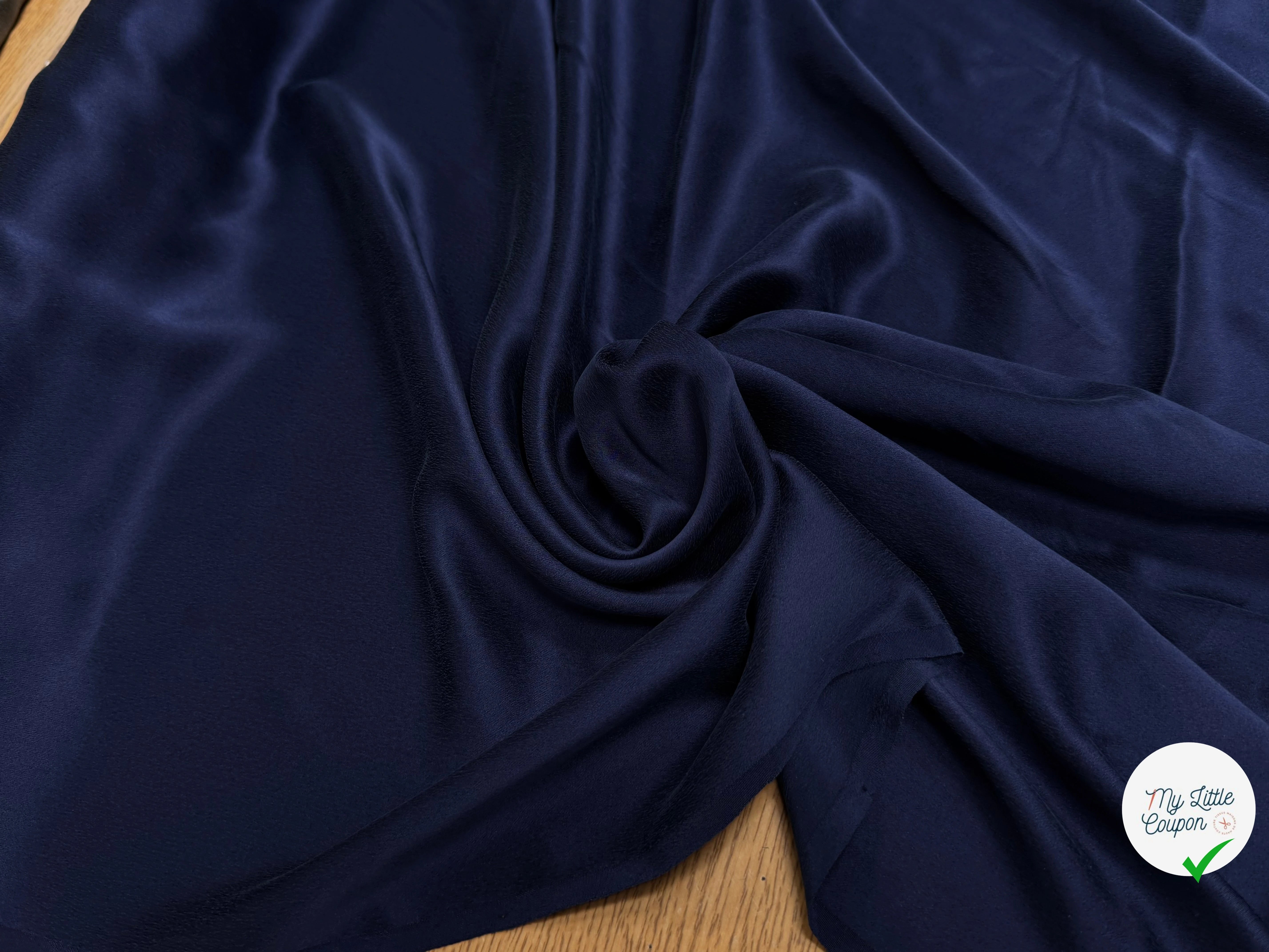 CREPE DE SOIE ENVERS SATIN VELOUTÉ BLEU - My Little Coupon