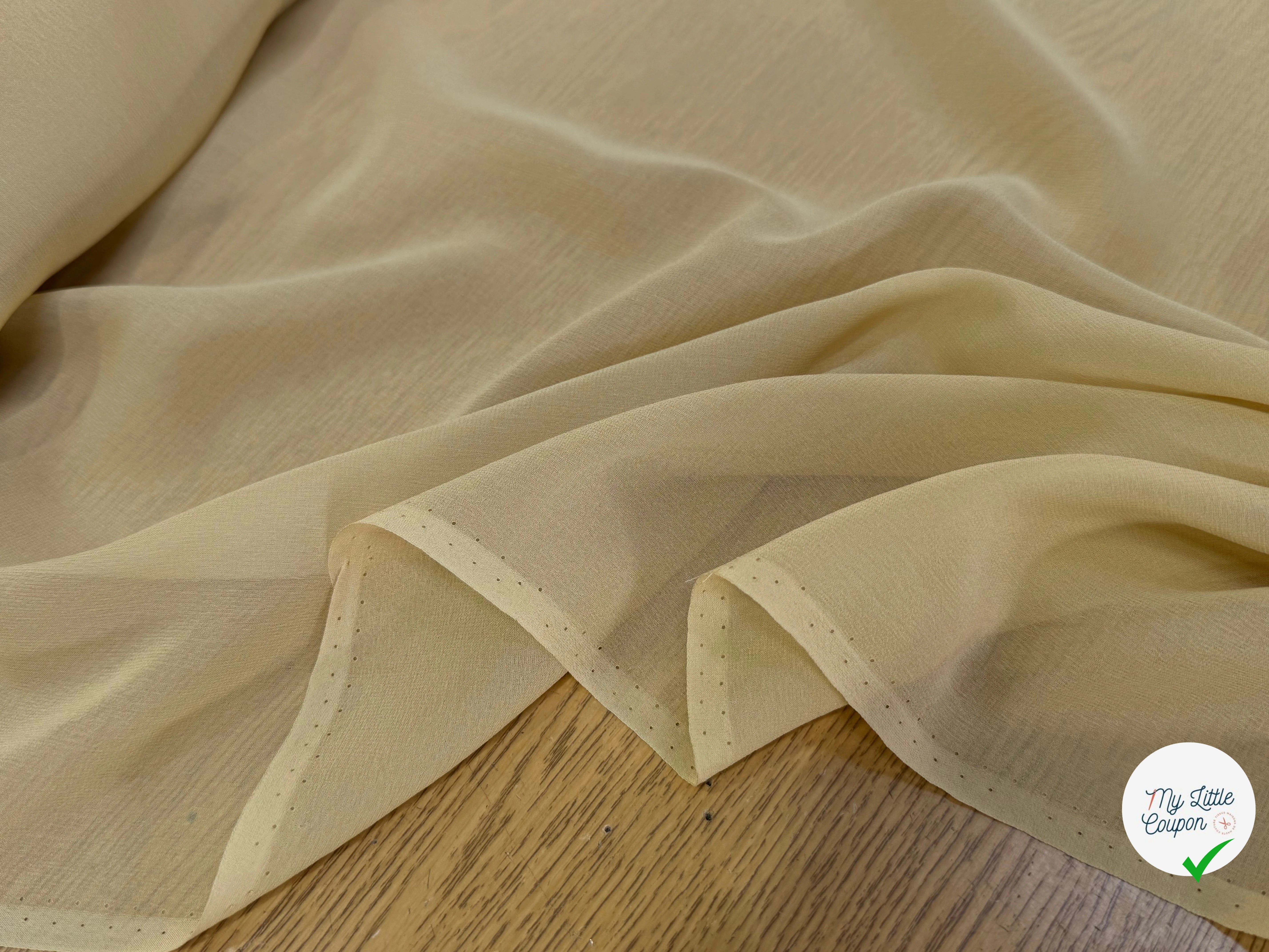 CREPE DE SOIE FLUIDE 140 DE LAIZE 100% SOIE BEIGE LEMON - My Little Coupon
