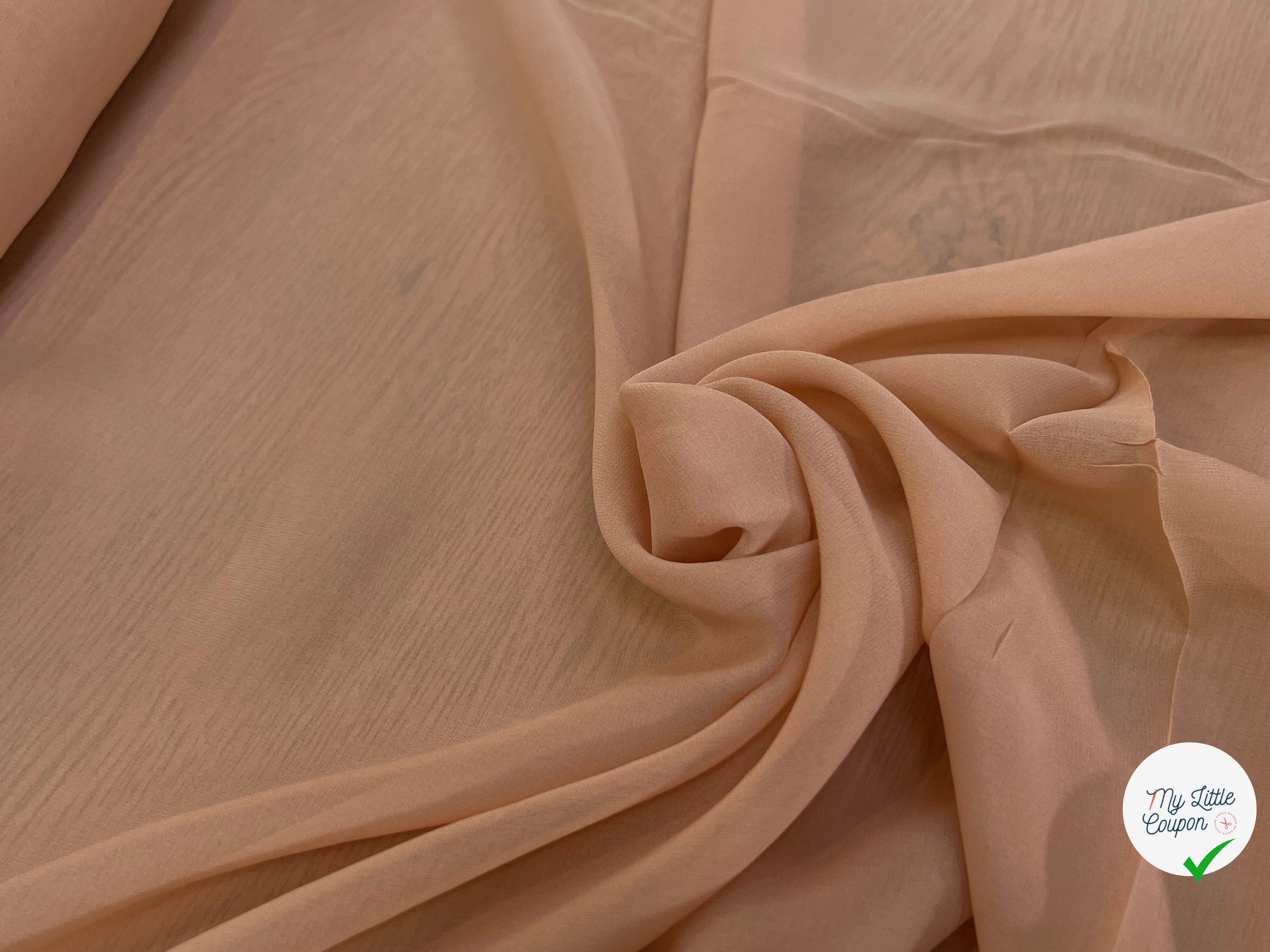 CREPE DE SOIE FLUIDE 140 DE LAIZE 100% SOIE CREME - My Little Coupon