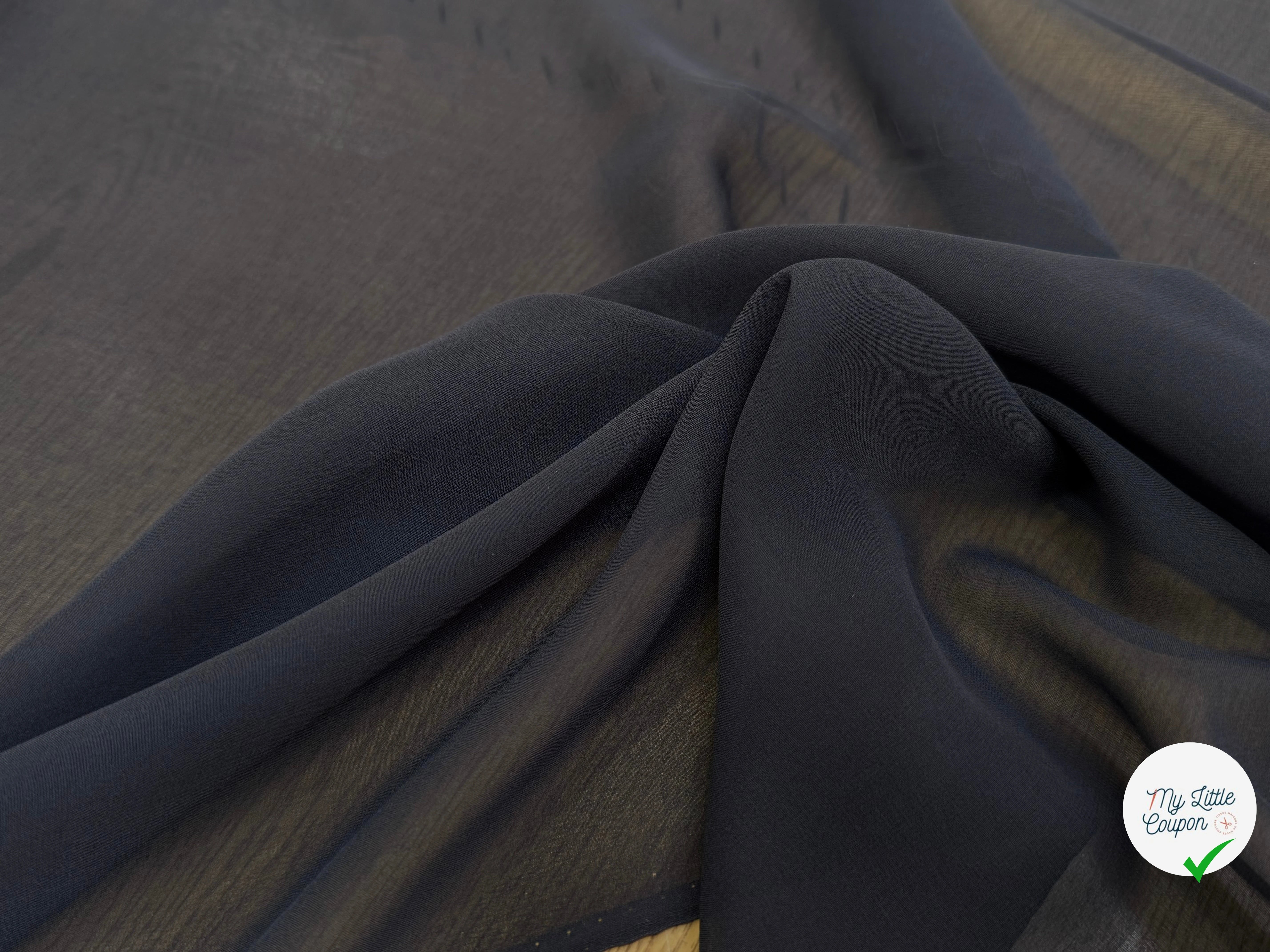 CREPE DE SOIE FLUIDE 140 DE LAIZE 100% SOIE GRIS - My Little Coupon