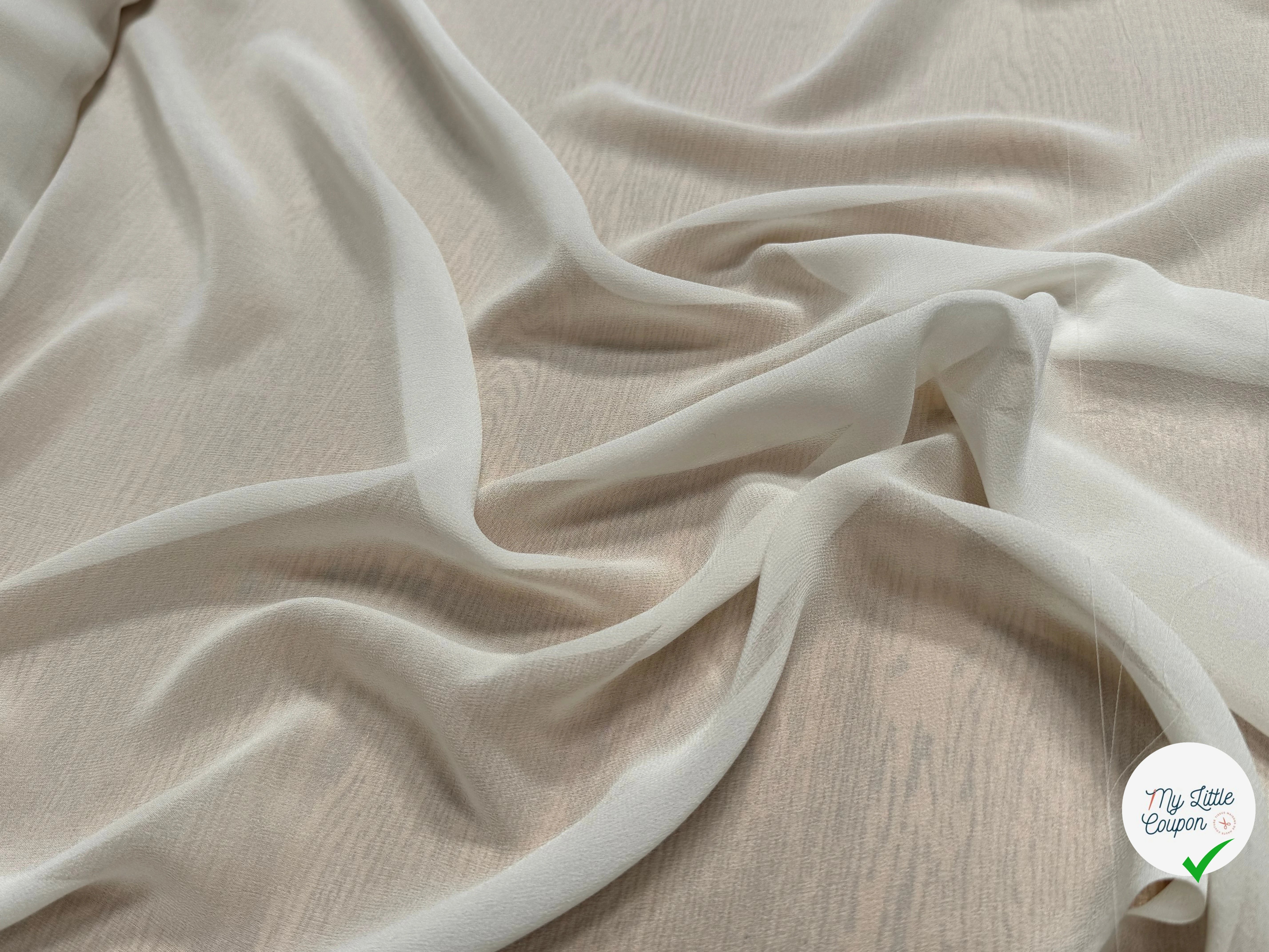 CREPE DE SOIE FLUIDE BLANC CASSÉ 115 DE LAIZE - My Little Coupon