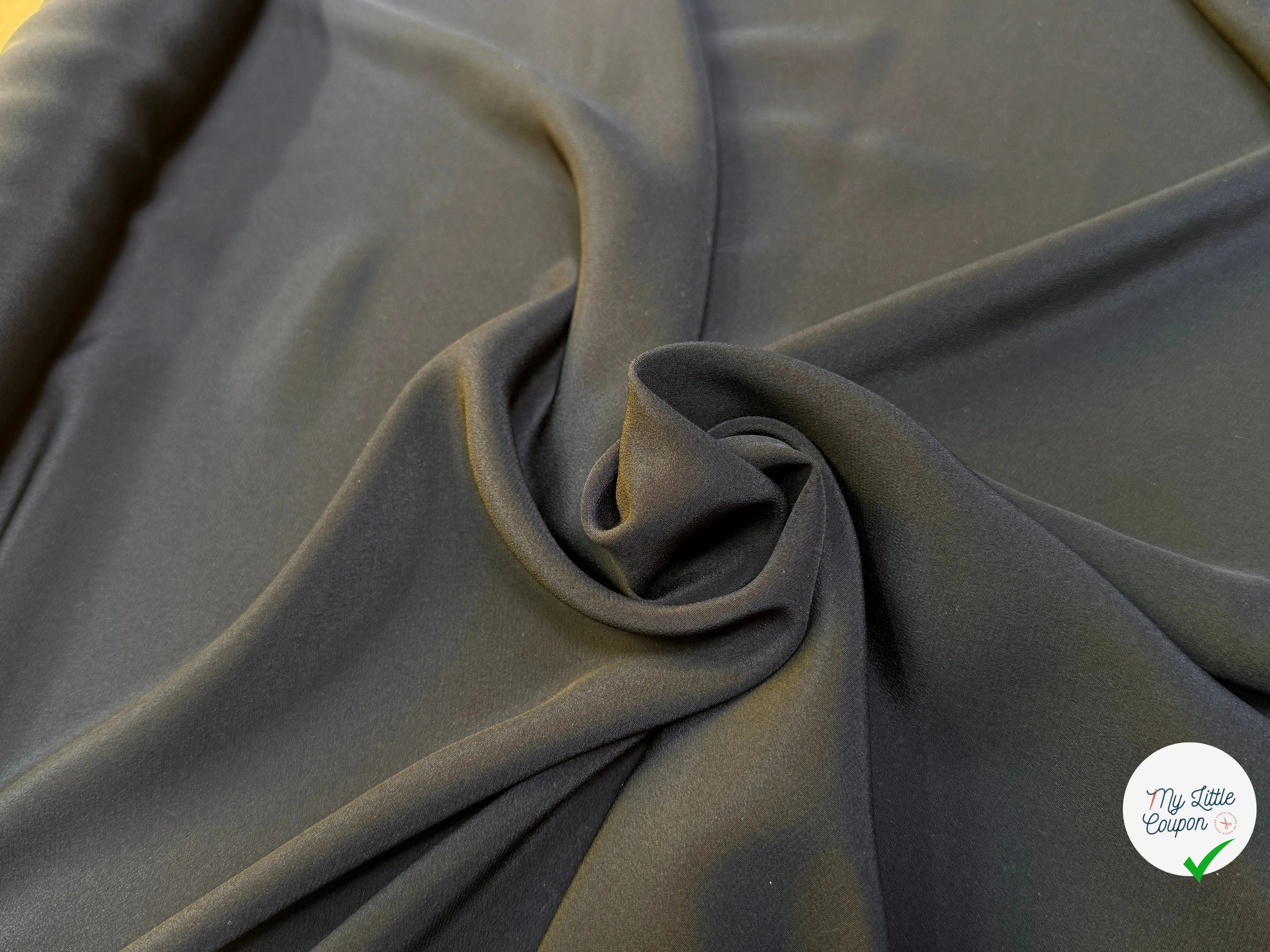 CREPE DE SOIE LÉGÈREMENT SATINÉ FLUIDE NOIR 110 - My Little Coupon