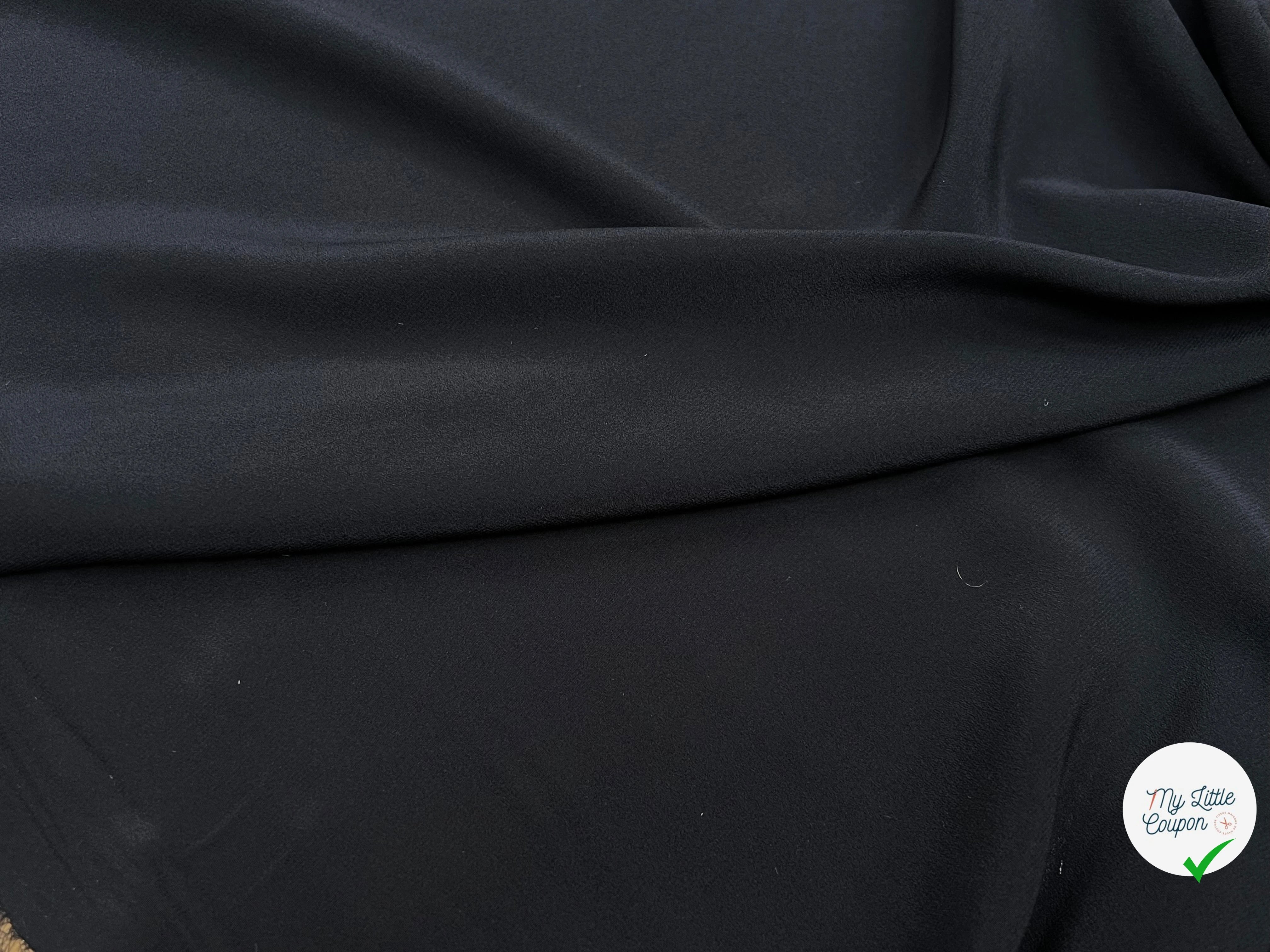 CREPE DE SOIE STRETCH ET FLUIDE NUIT PRESQUE NOIR 91% SOIE 130CM - My Little Coupon