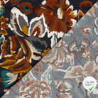 Crêpe de viscose feuilles bleu marine