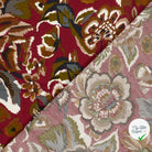 Crêpe de viscose feuilles bordeaux
