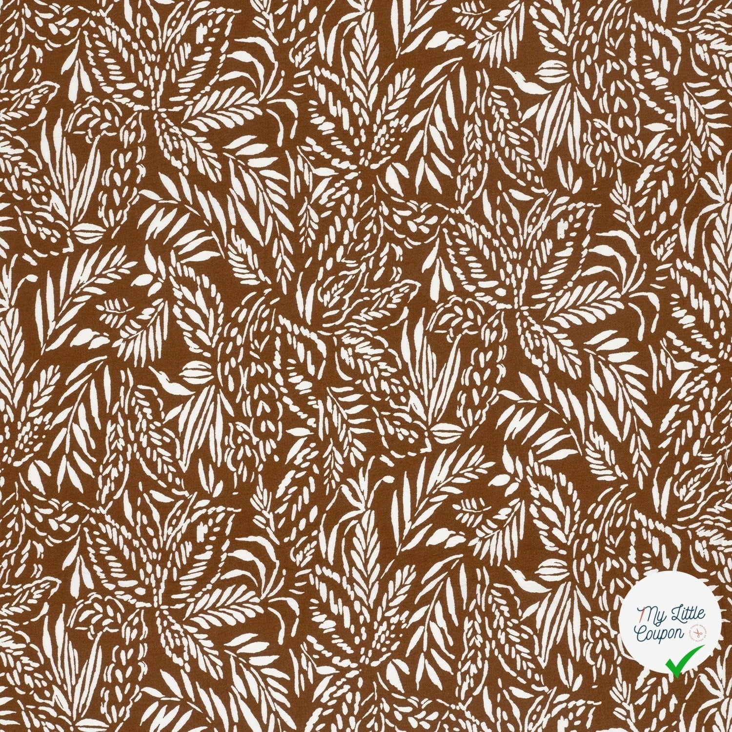 Crêpe de viscose feuilles marron