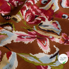 Crêpe de viscose feuilles marron