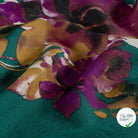 Crêpe de viscose fleurs bleu canard