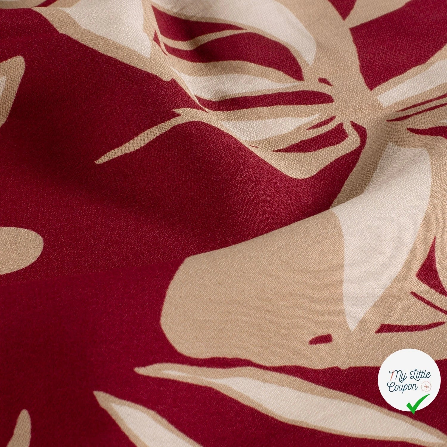 Crêpe de viscose fleurs bordeaux
