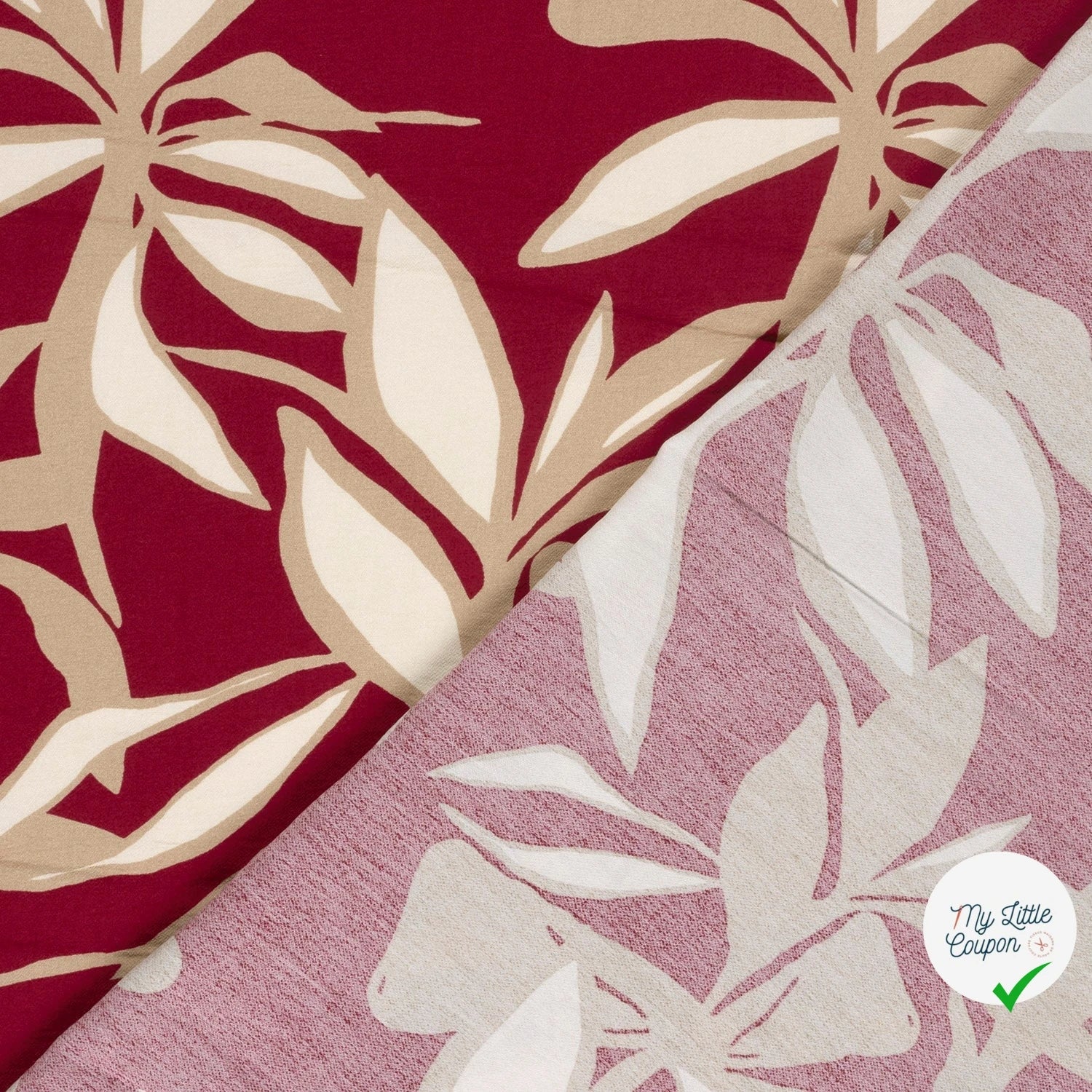 Crêpe de viscose fleurs bordeaux