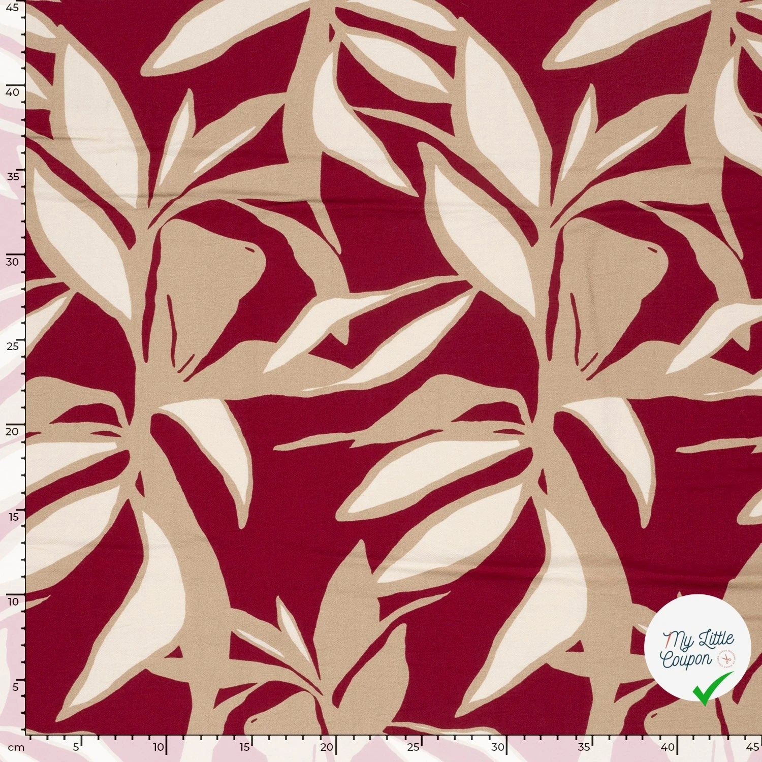 Crêpe de viscose fleurs bordeaux