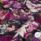 Crêpe de viscose fleurs magenta