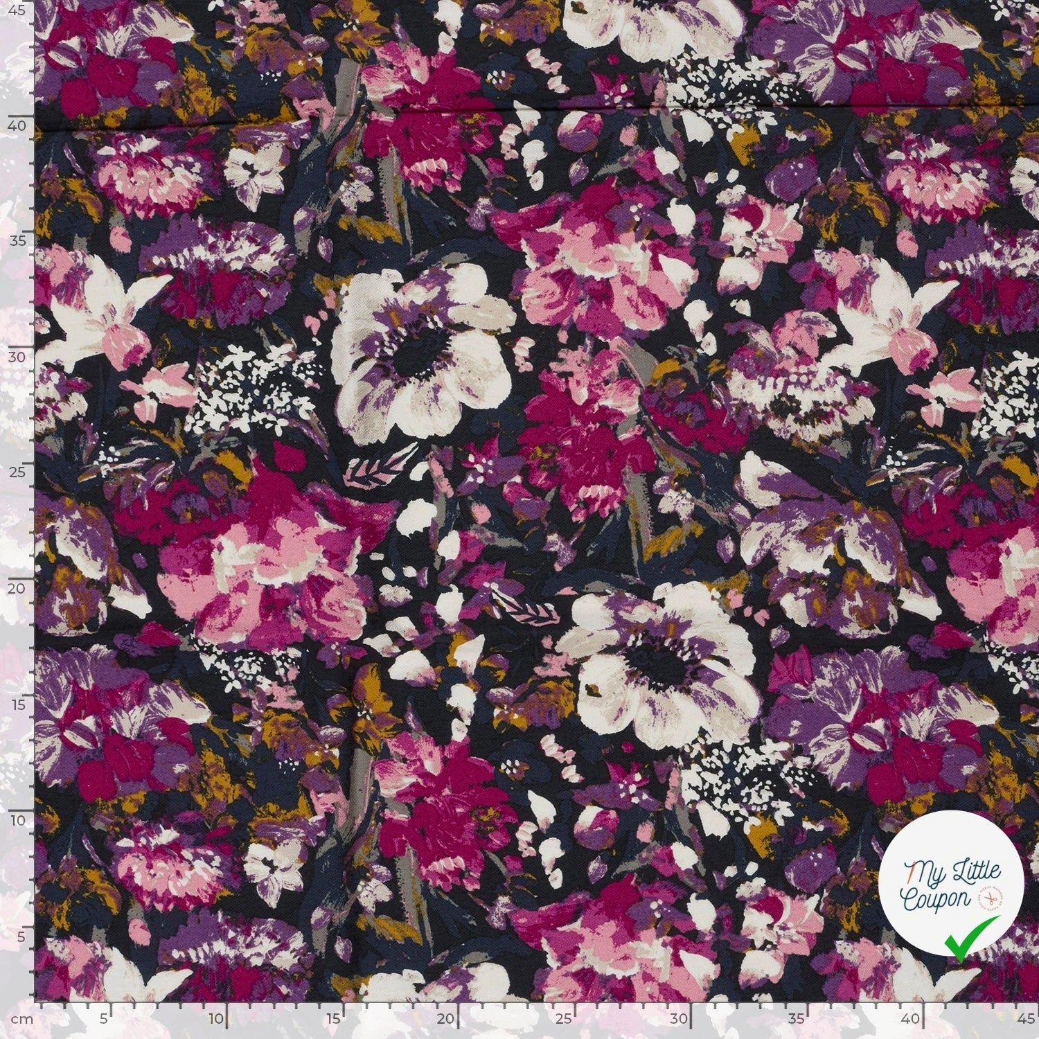 Crêpe de viscose fleurs magenta