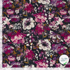 Crêpe de viscose fleurs magenta