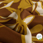 Crêpe de viscose fleurs marron