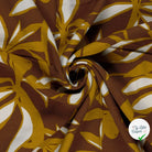 Crêpe de viscose fleurs marron