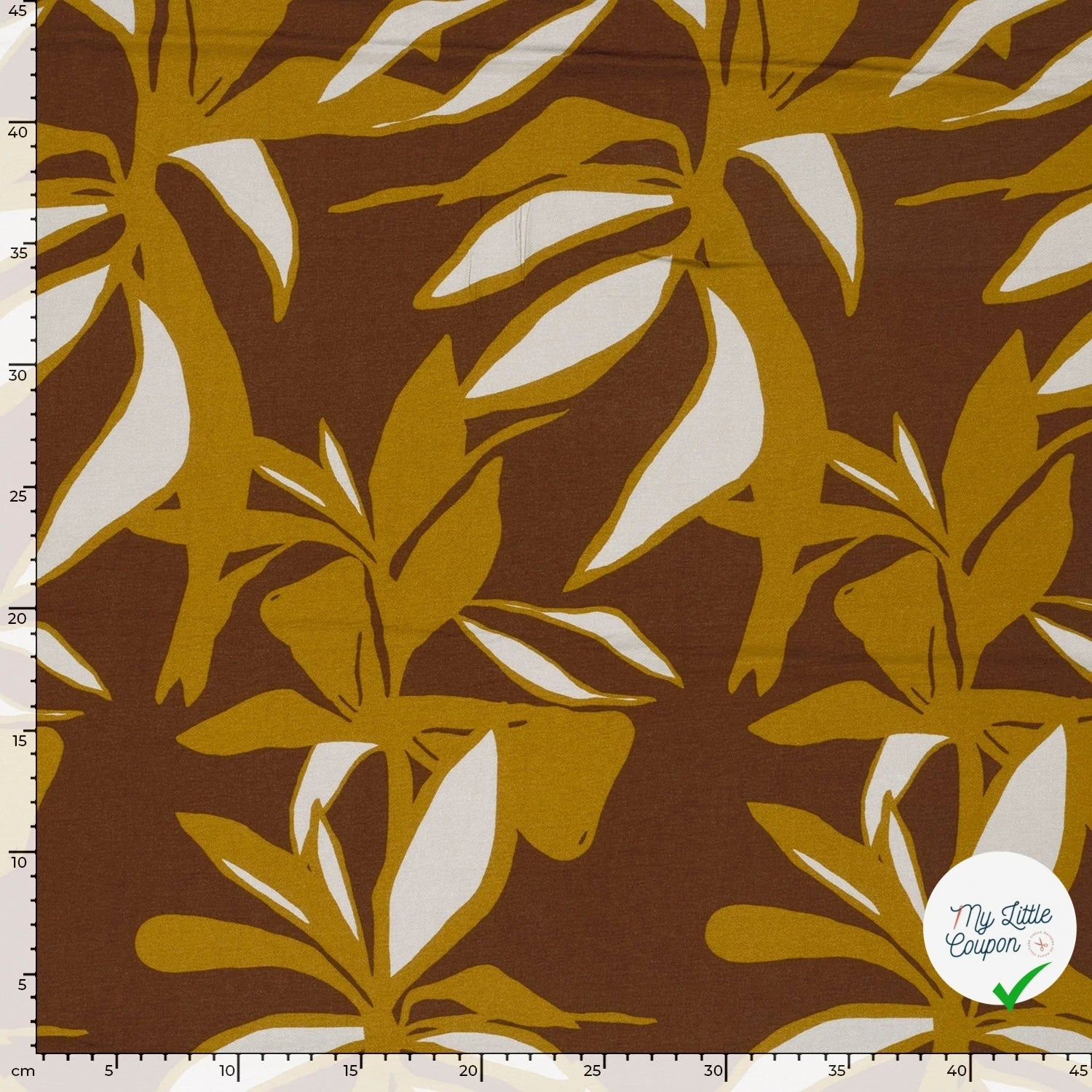 Crêpe de viscose fleurs marron