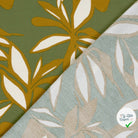Crêpe de viscose fleurs vert kaki