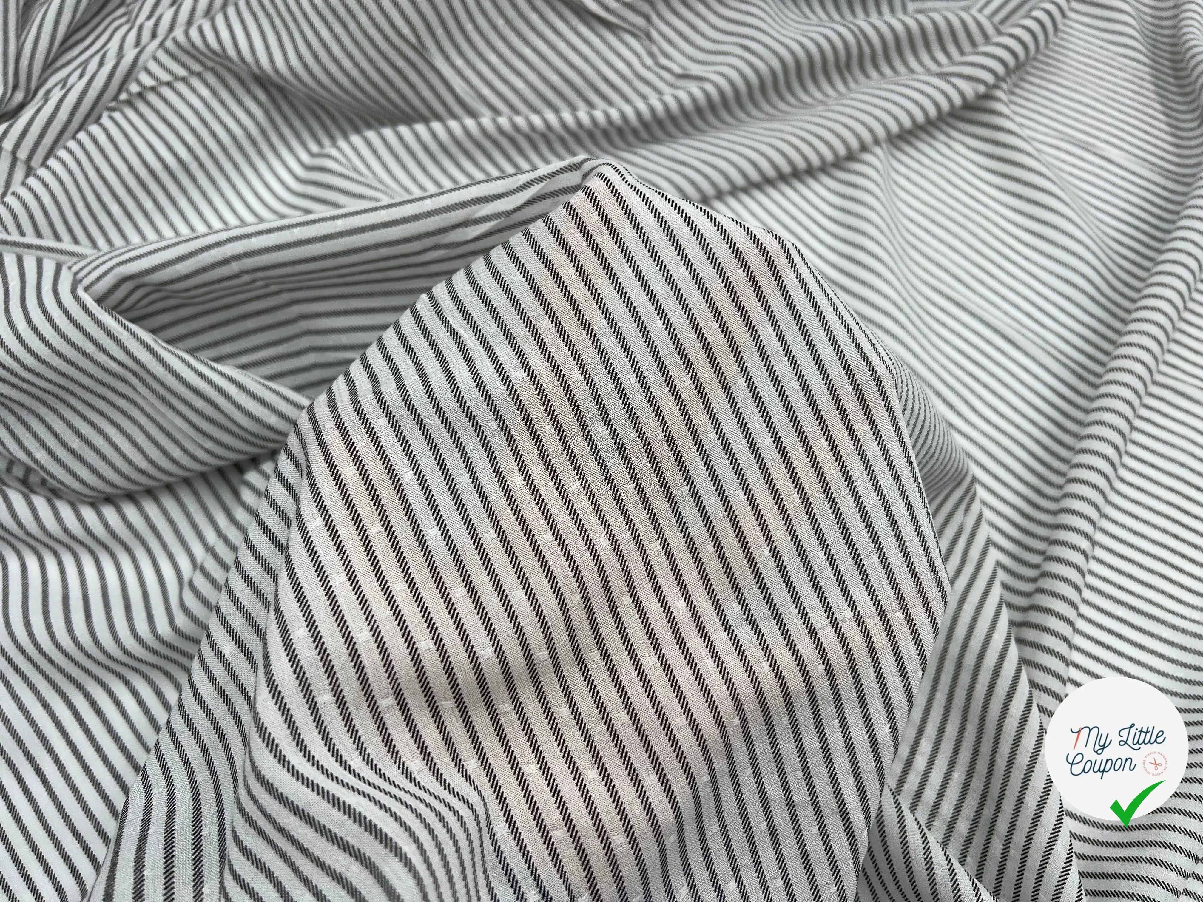 CRÊPE DOBBY STRIPE VISCOSE ENVERS PLUMETIS - My Little Coupon - tissu - coudre