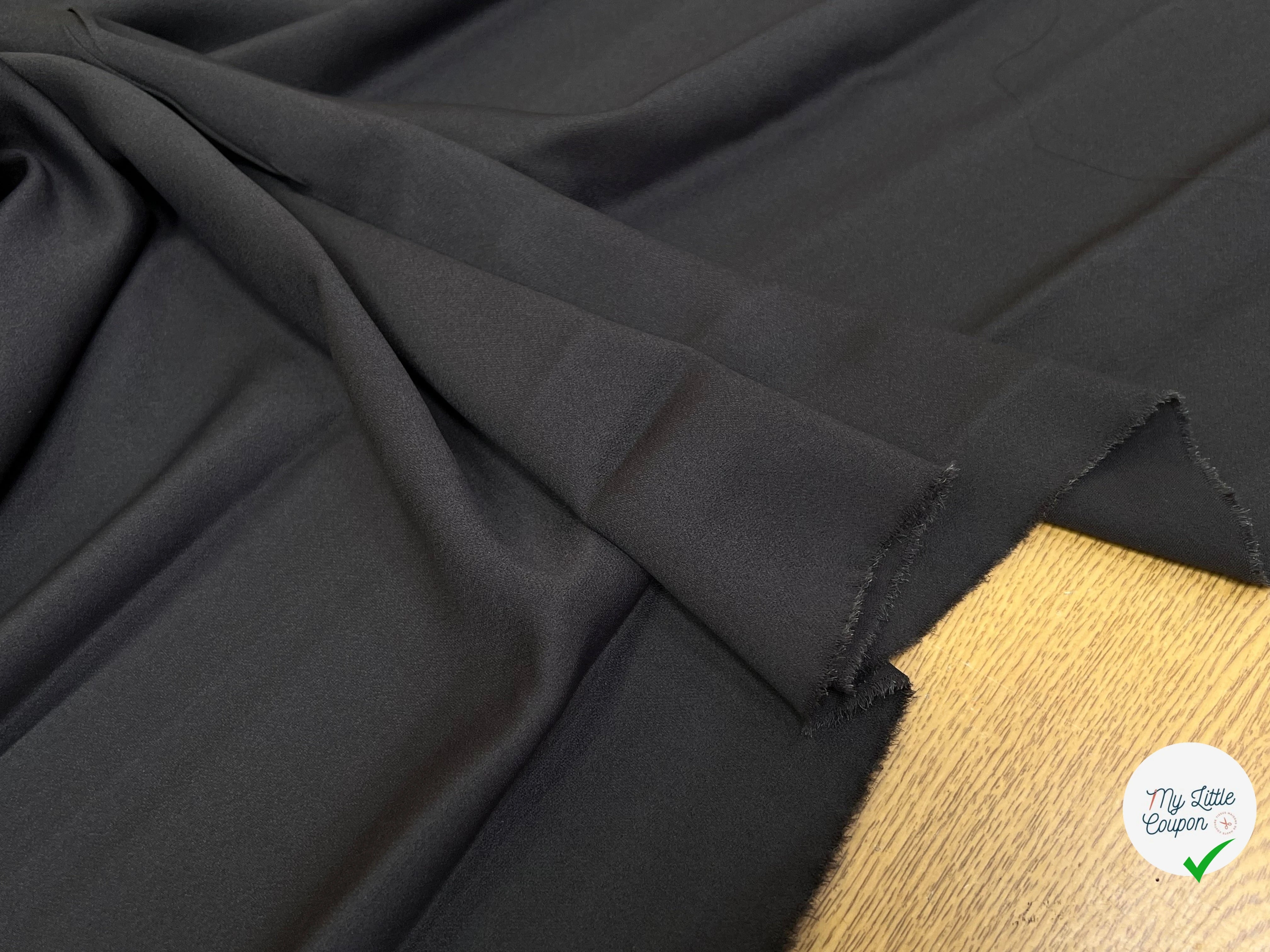 CREPE ENVERS SATIN ACETATE VISCOSE BLACK COFFEE PRESQUE MAT TOMBÉ SUBLIME - My Little Coupon