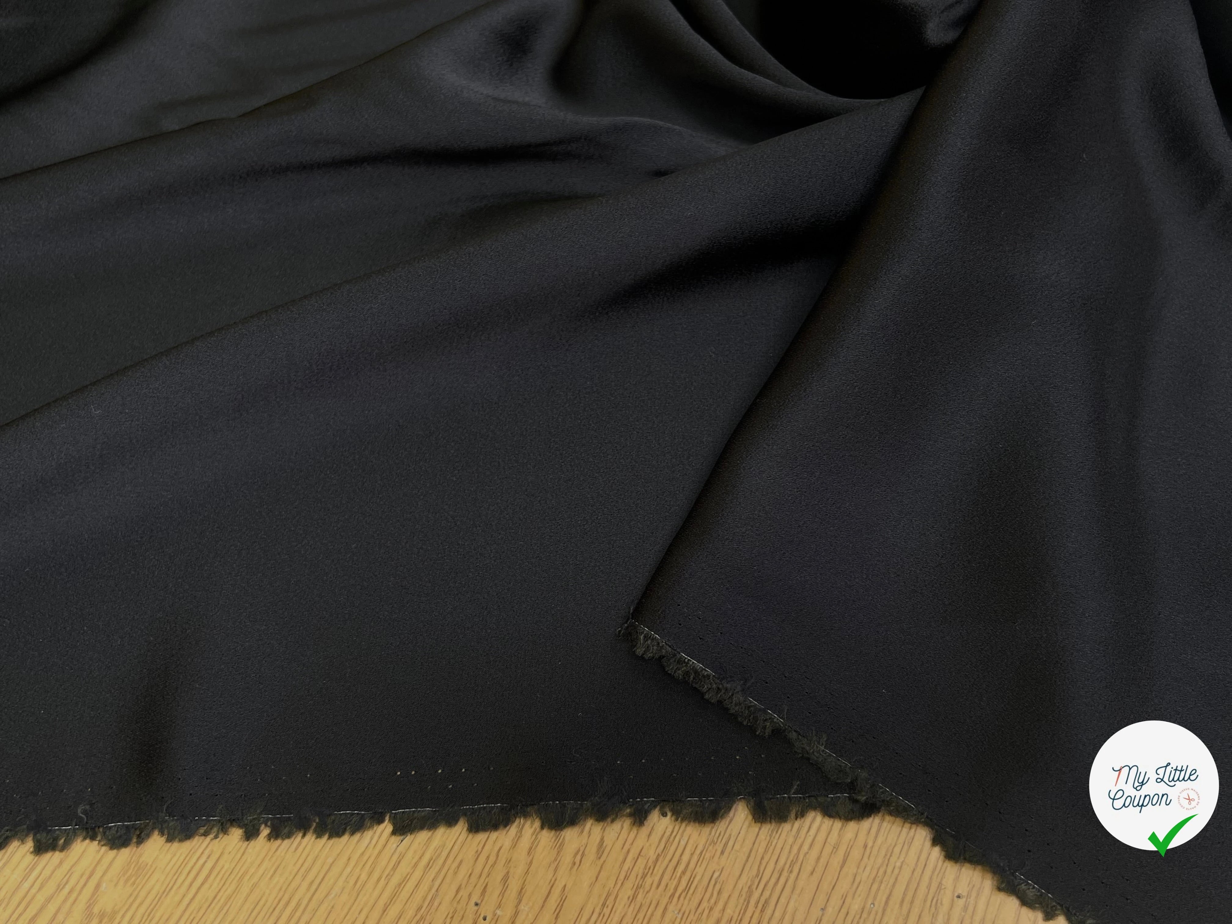 CREPE ENVERS SATIN ACETATE VISCOSE TOMBÉ CHIC NOIR 27% VISCOSE - My Little Coupon