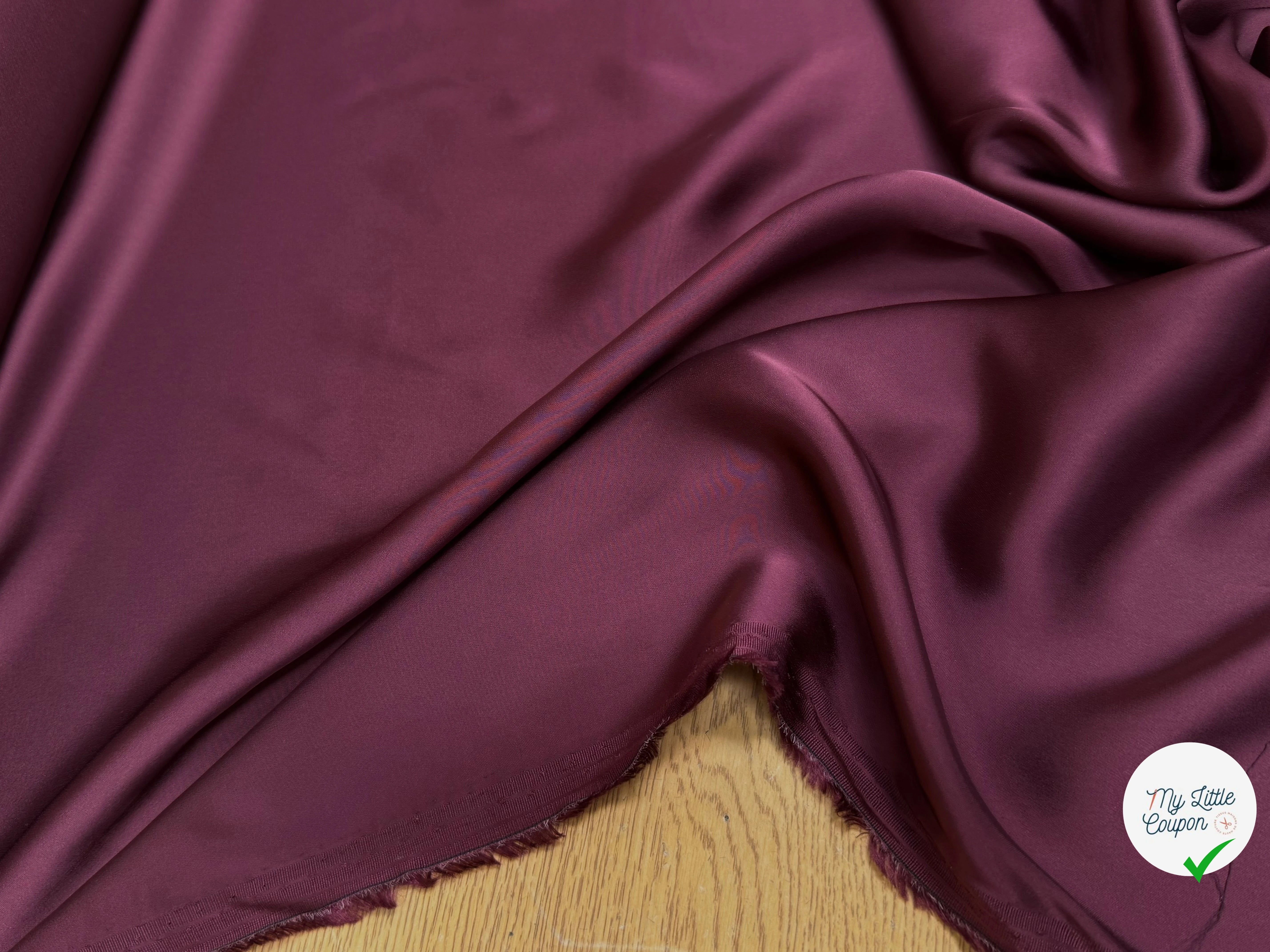 CREPE ENVERS SATIN FVISCOSE LUIDE BORDEAUX - My Little Coupon
