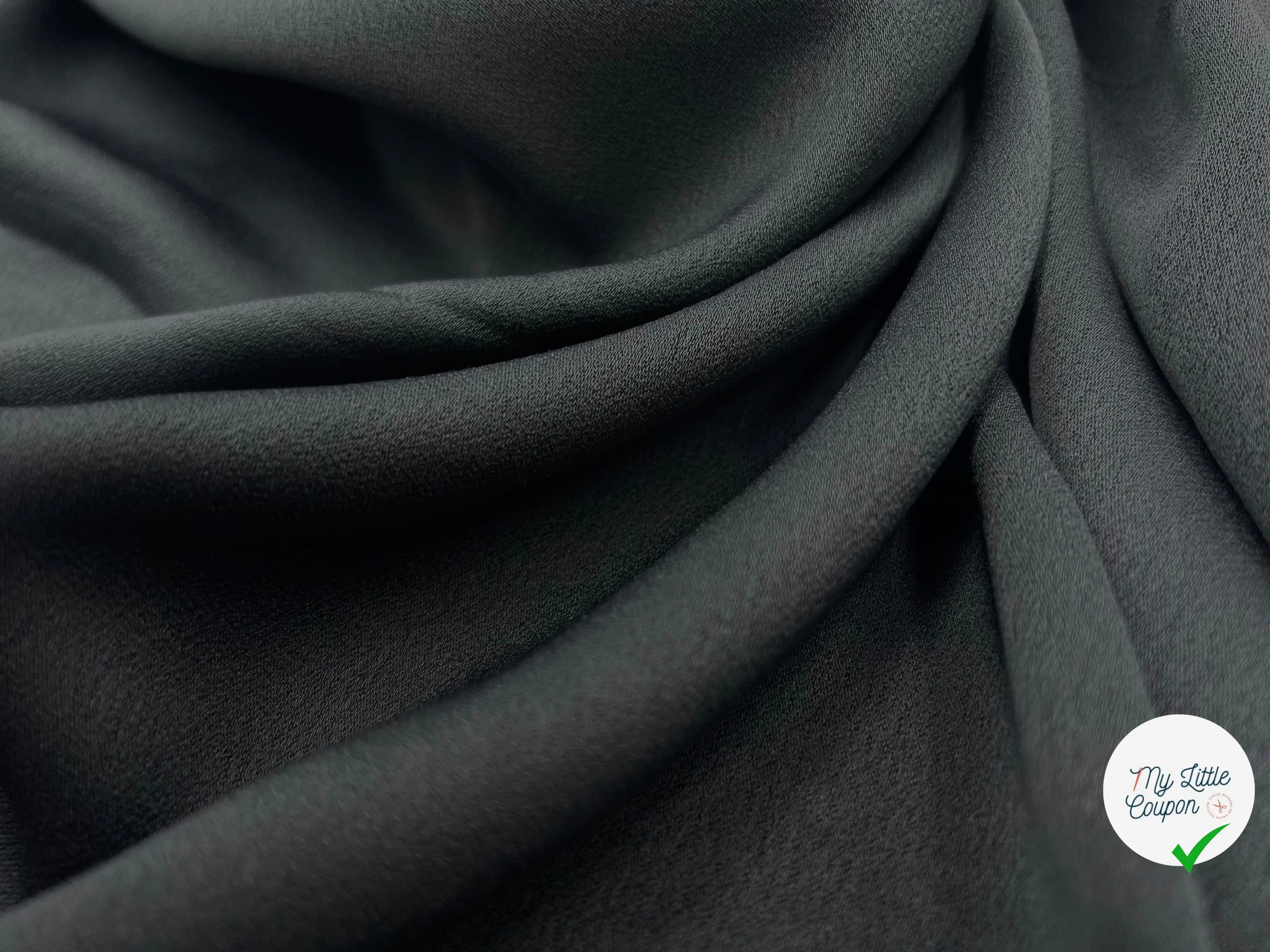 CRÊPE ENVERS SATIN GRIS ARDOISE - My Little Coupon - tissu - coudre