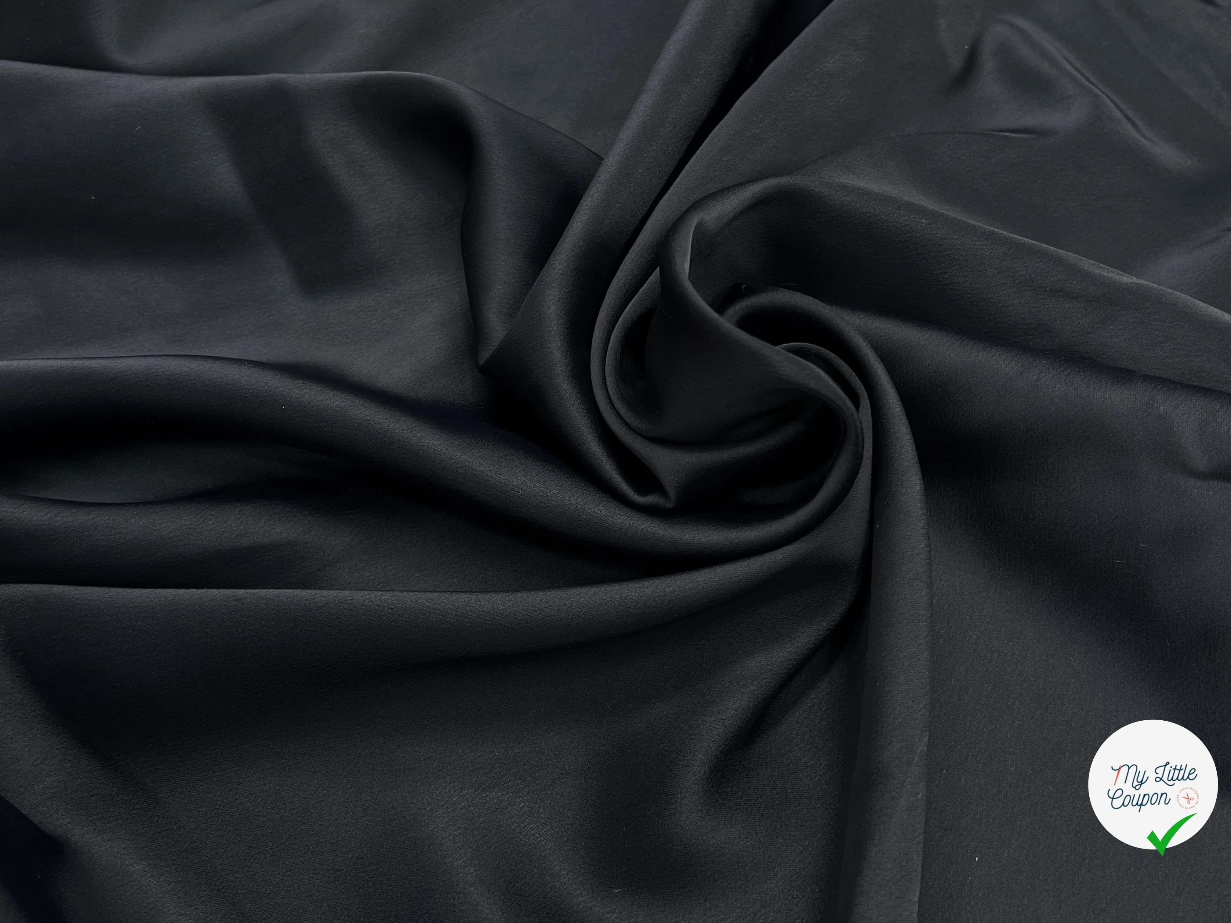 CREPE ENVERS SATIN LOURD NUIT ACETATE VISCOSE STRETCH - My Little Coupon