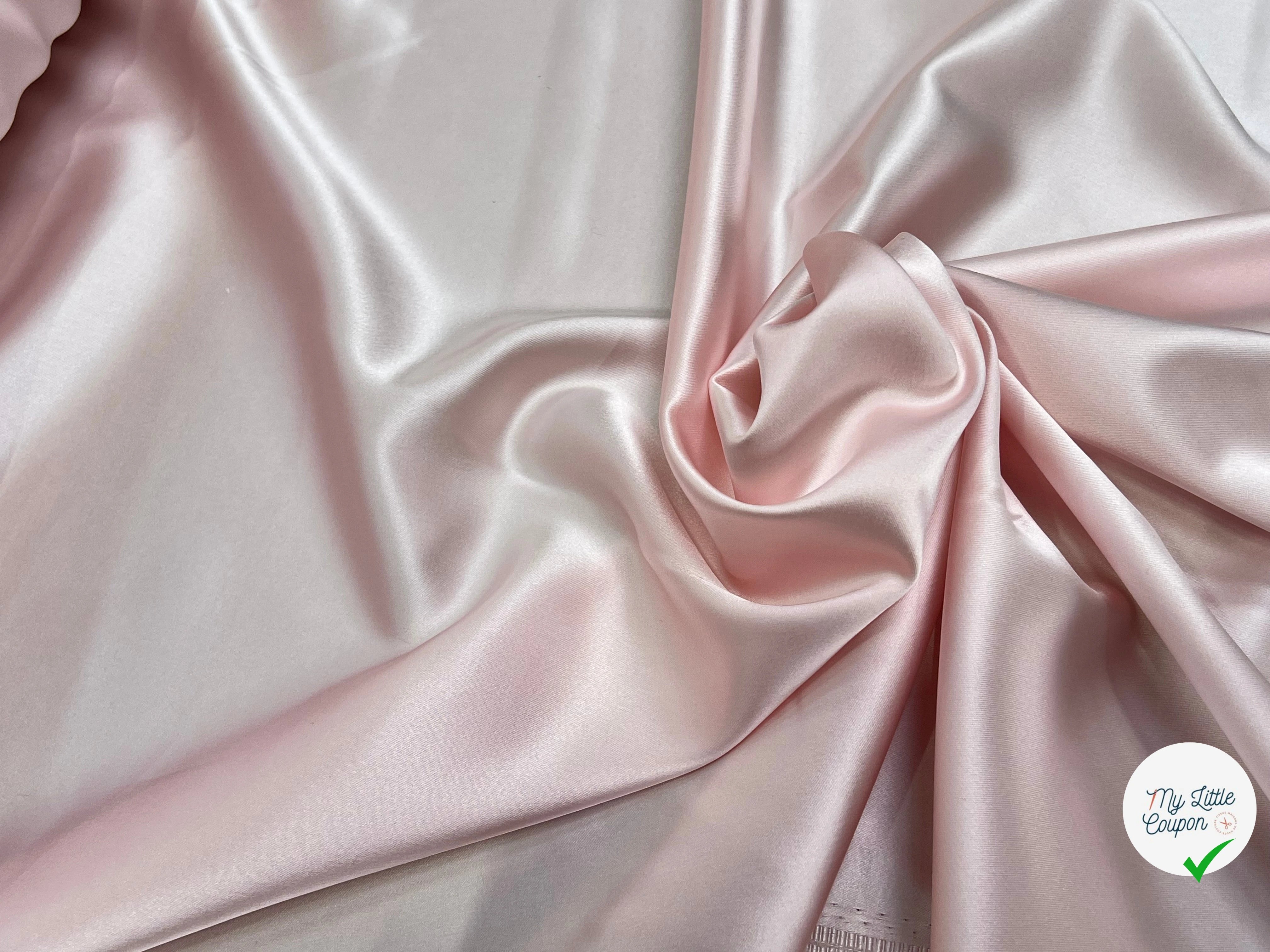 CREPE ENVERS SATIN LOURD ROSE PALE STRETCH - My Little Coupon