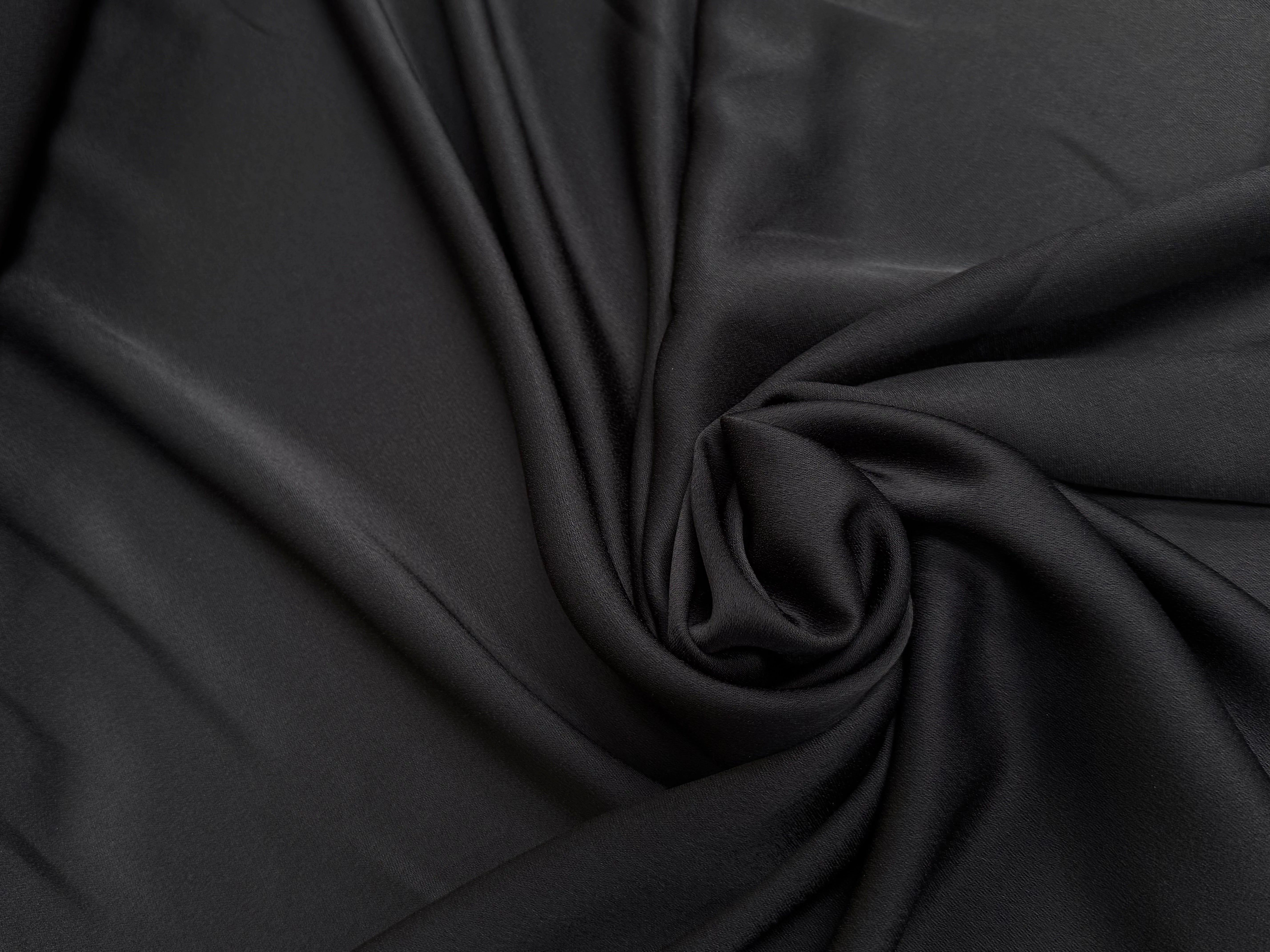CREPE ENVERS SATIN LOURD TRÈS BEAU TOMBÉ NOIR 390 - My Little Coupon