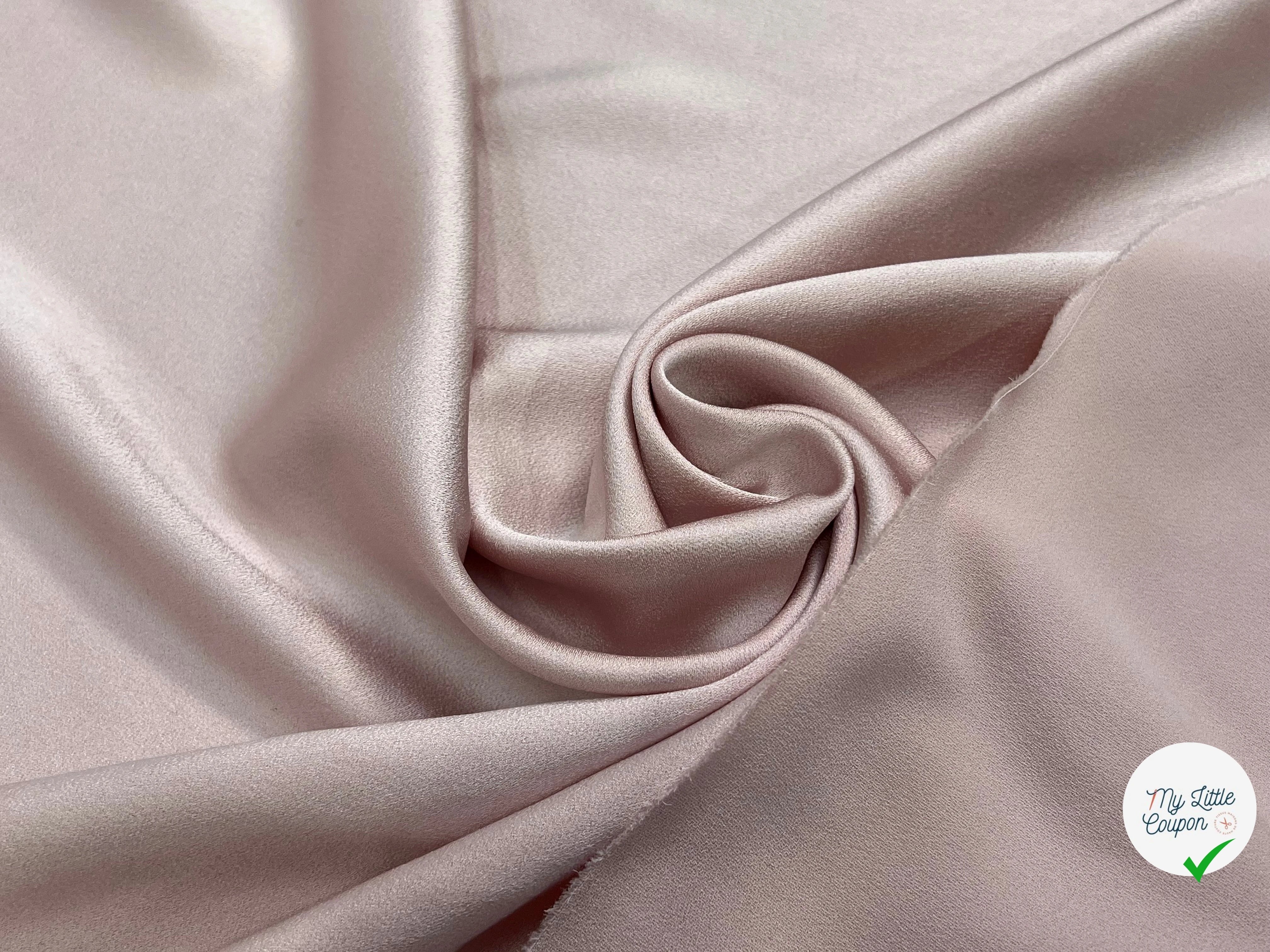 CREPE ENVERS SATIN ROSE PALE VISCOSE ET ACETATE - My Little Coupon