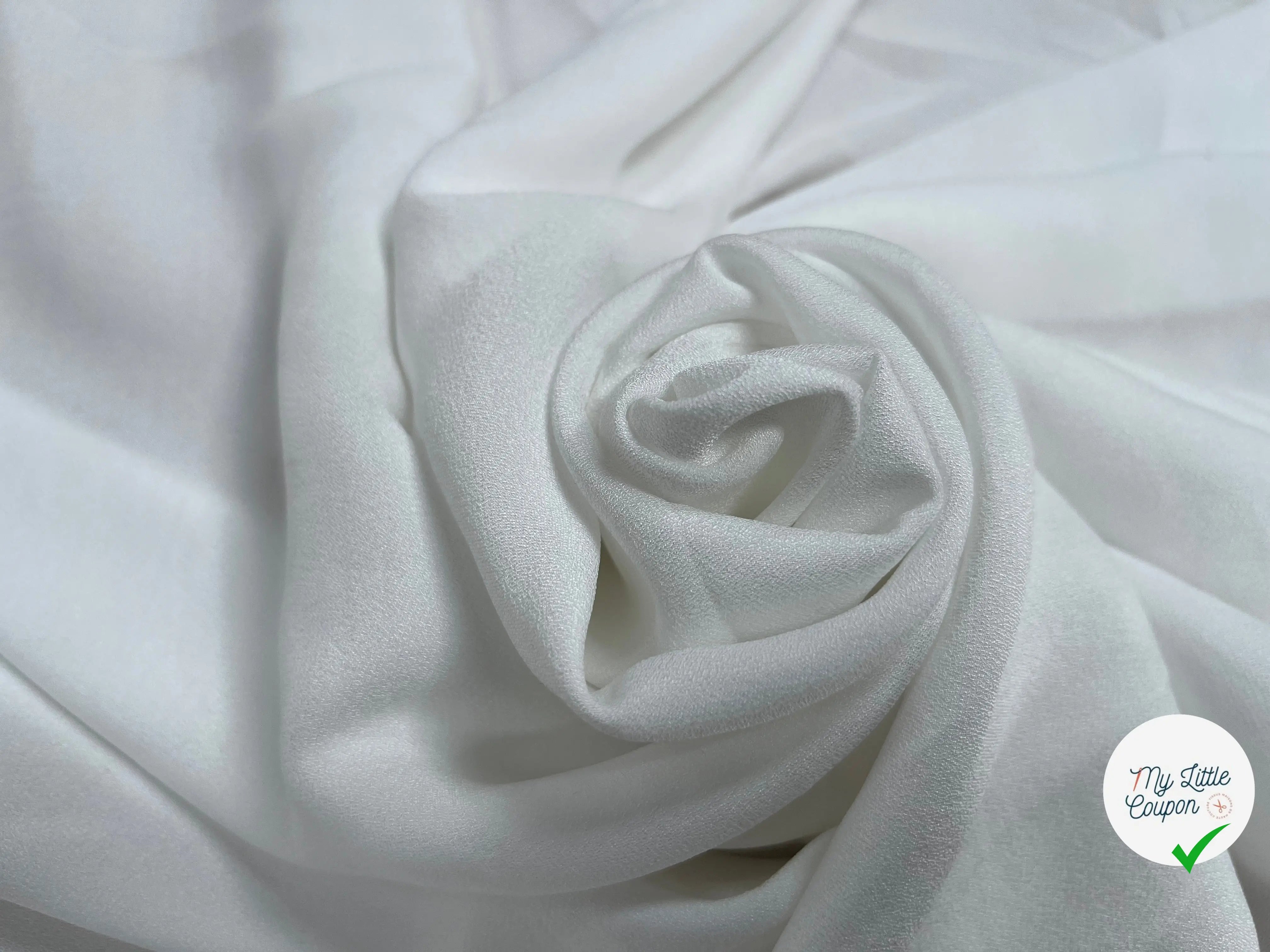 CRÊPE ENVERS SATIN UNI BLANC - My Little Coupon