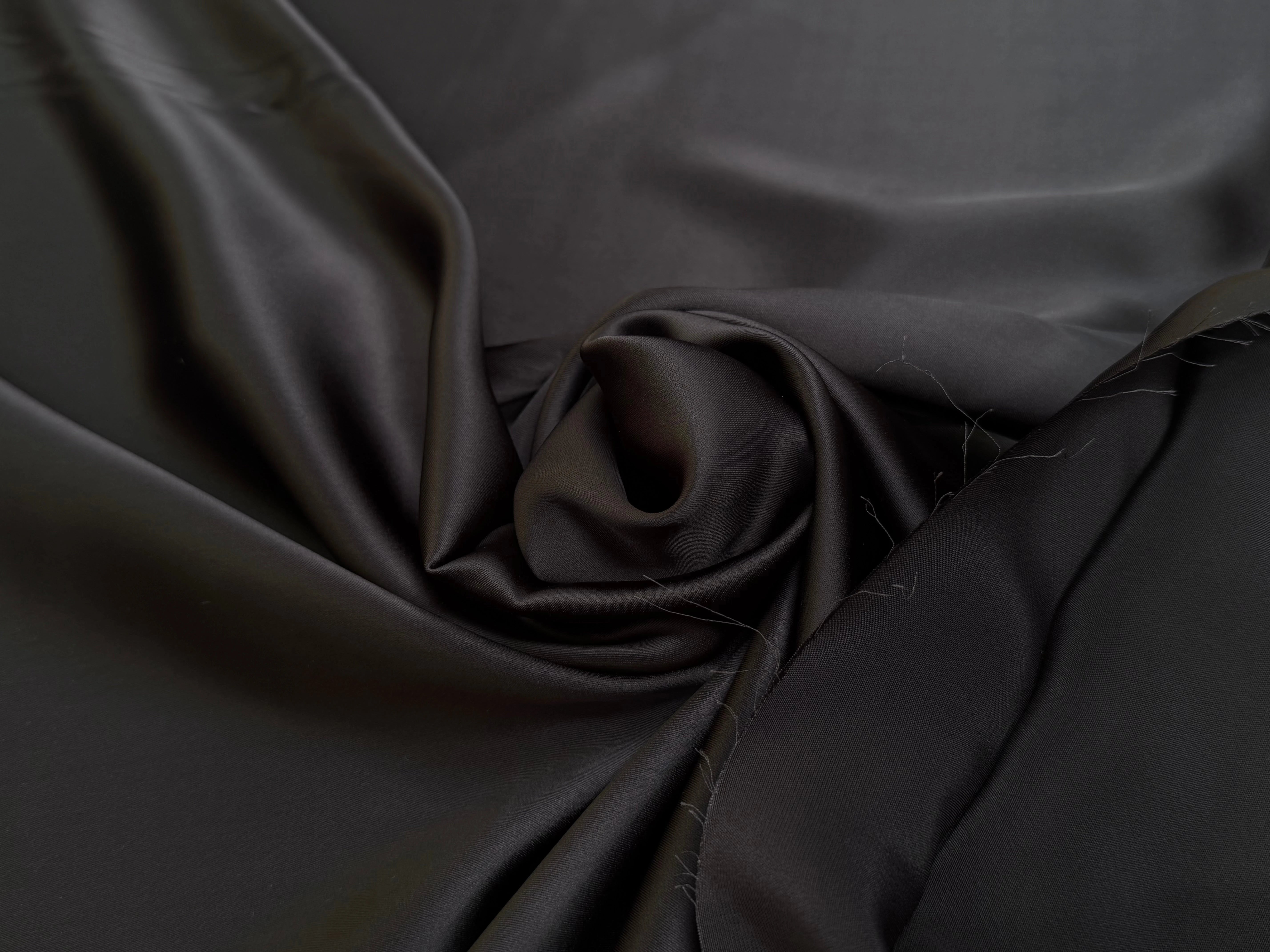 CREPE ENVERS SATIN VISCOSE BEAU TOMBÉ BROWN NOIR - My Little Coupon