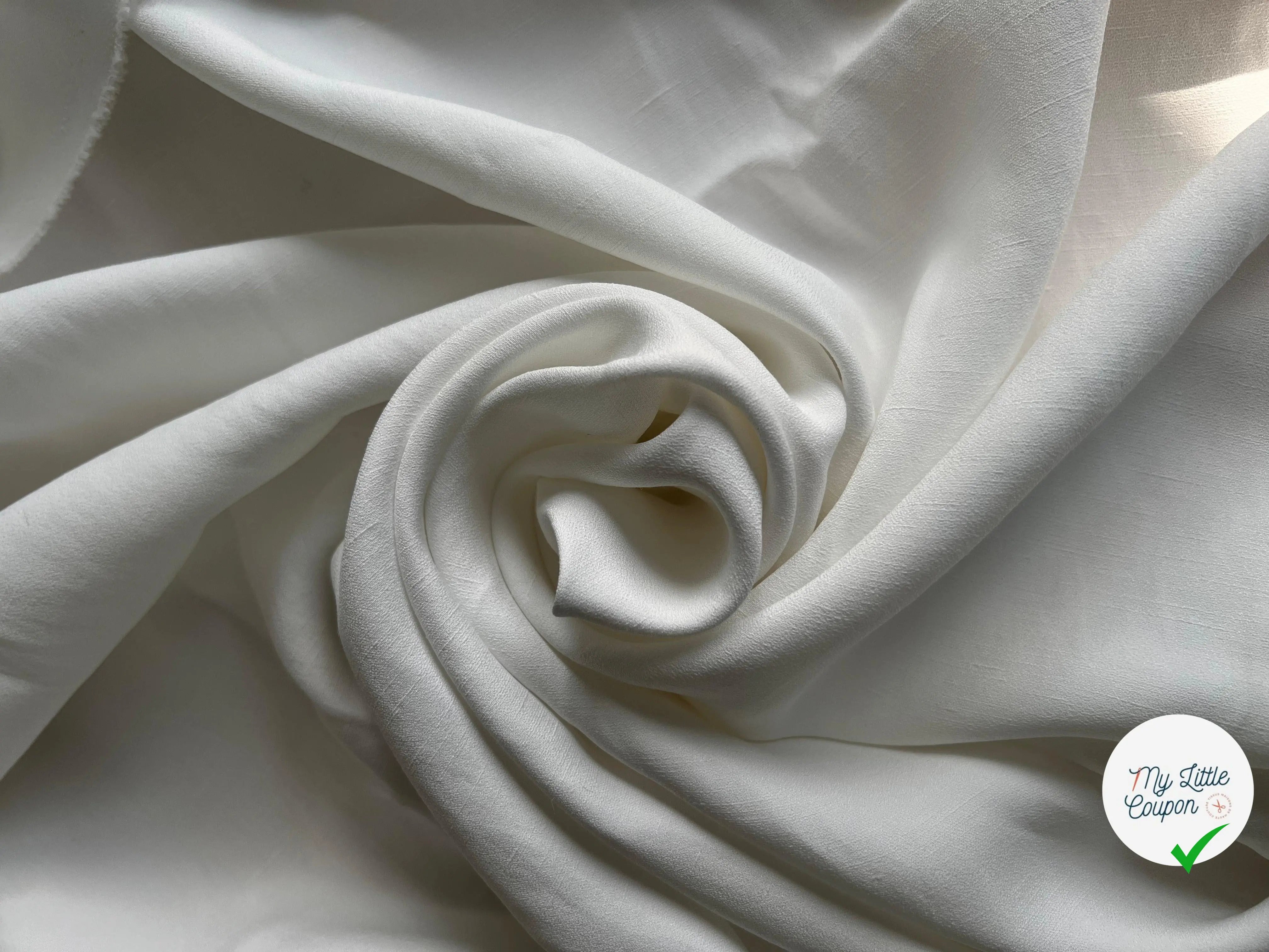 TOILE VISCOSE BLANC OPTIQUE FLANÉE - My Little Coupon - tissu - coudre