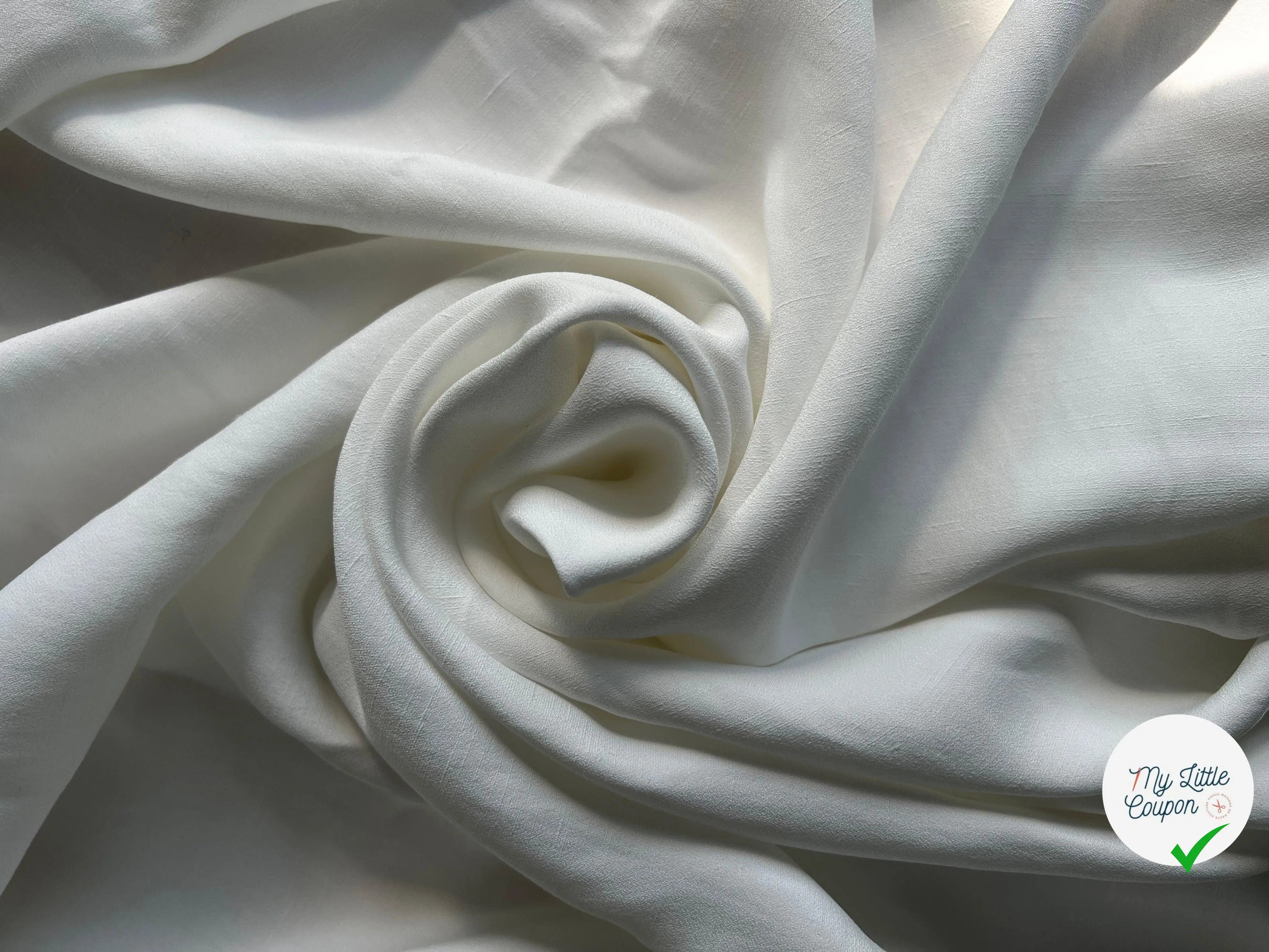 TOILE VISCOSE BLANC OPTIQUE FLANÉE - My Little Coupon - tissu - coudre