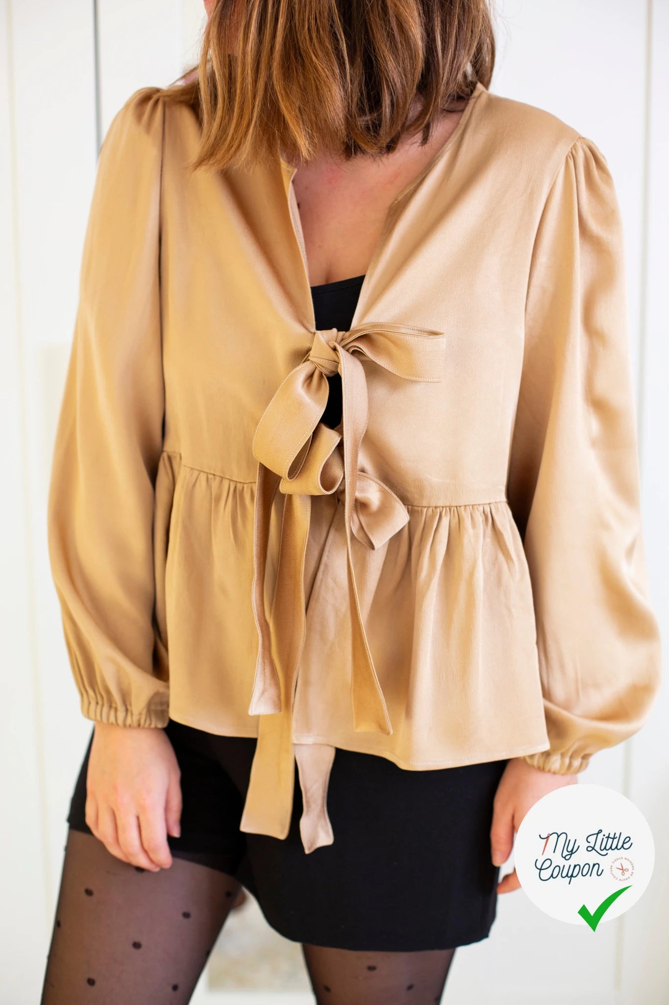 CREPE ENVERS SATIN VISCOSE ET ACETATE MAT SABLE - My Little Coupon