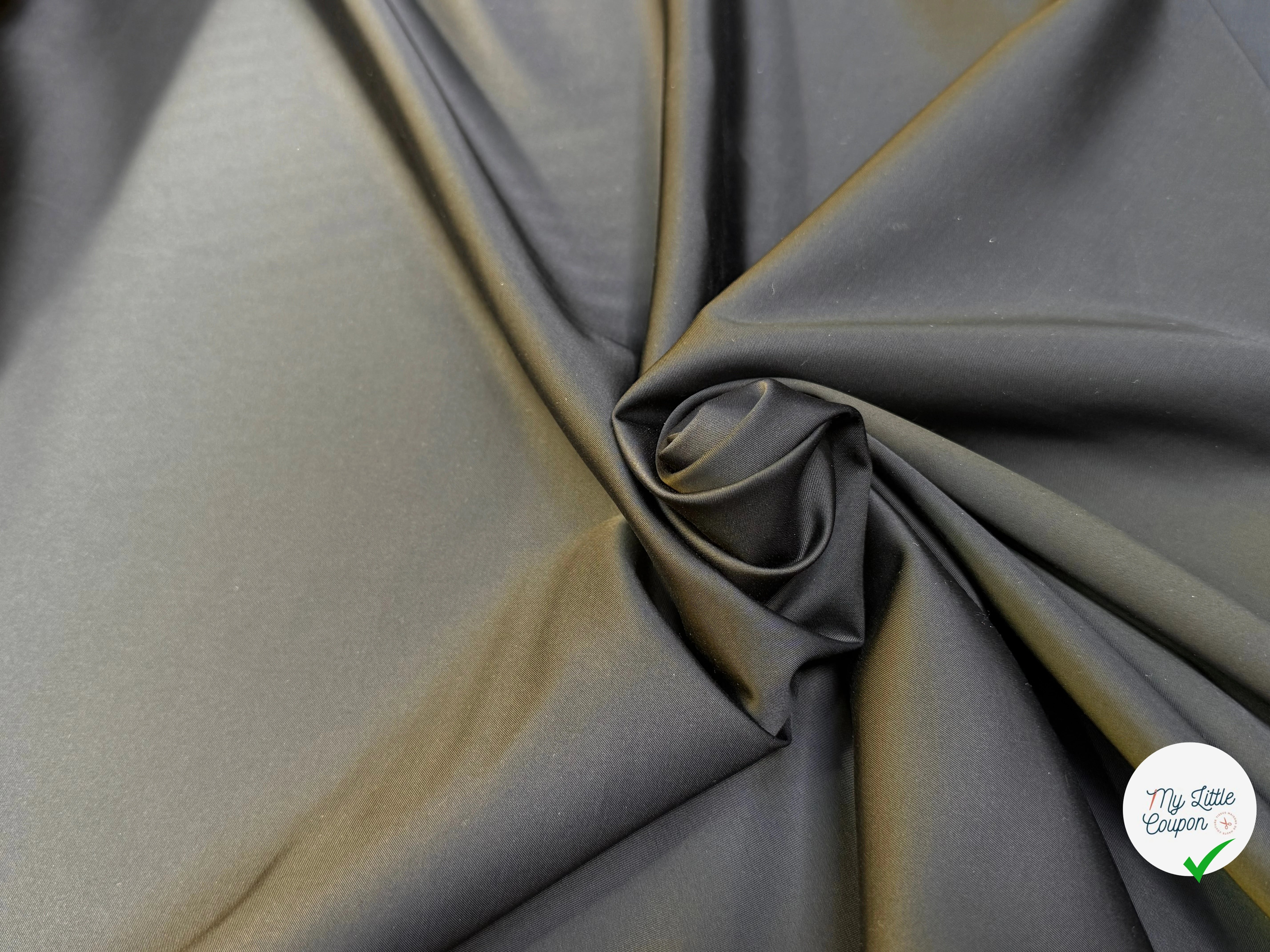 CREPE ENVERS SATIN VISCOSE LAINE FLUIDE COUTURE NOIR STRETCH - My Little Coupon