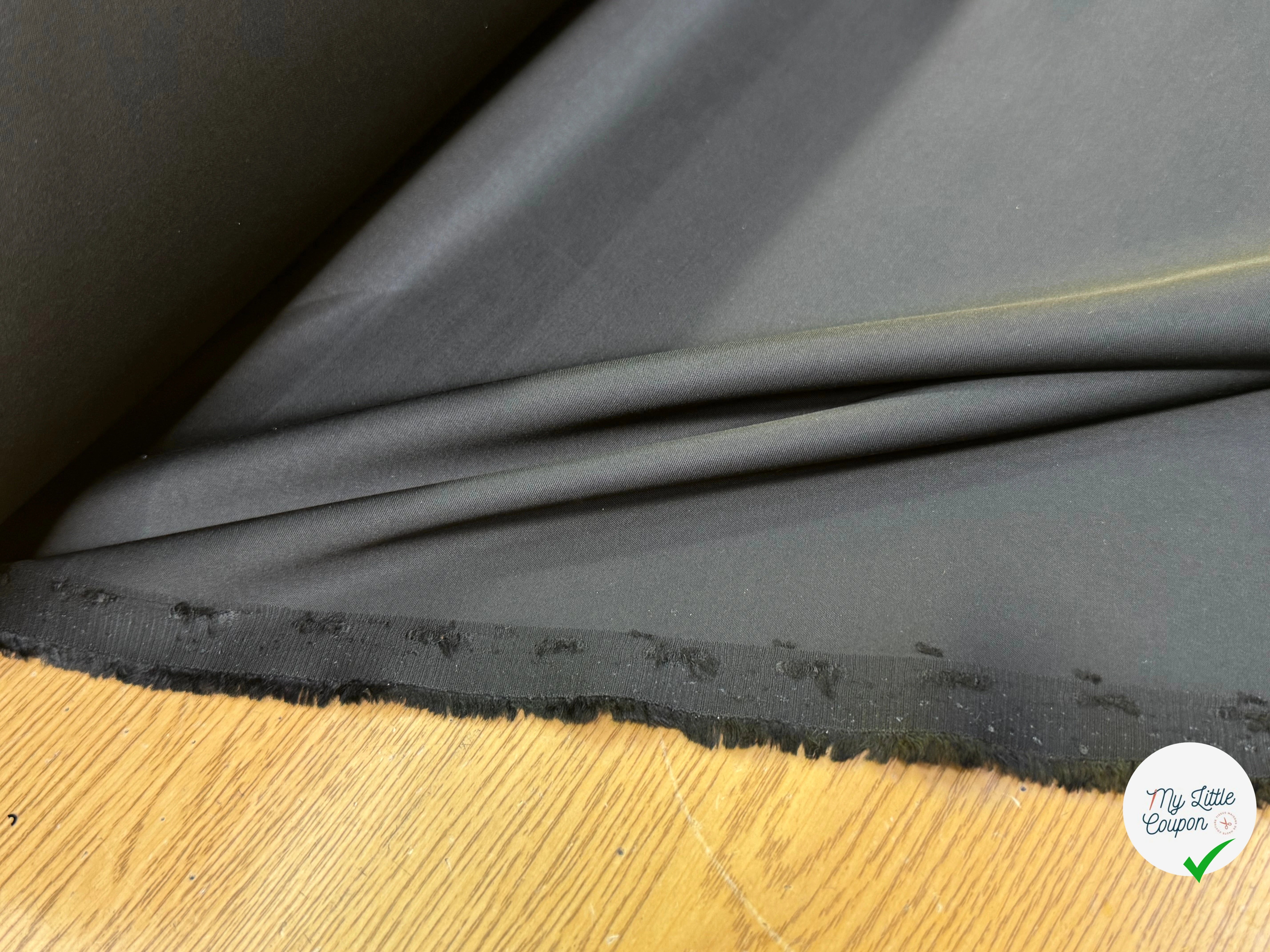 CREPE ENVERS SATIN VISCOSE LAINE FLUIDE COUTURE NOIR STRETCH - My Little Coupon