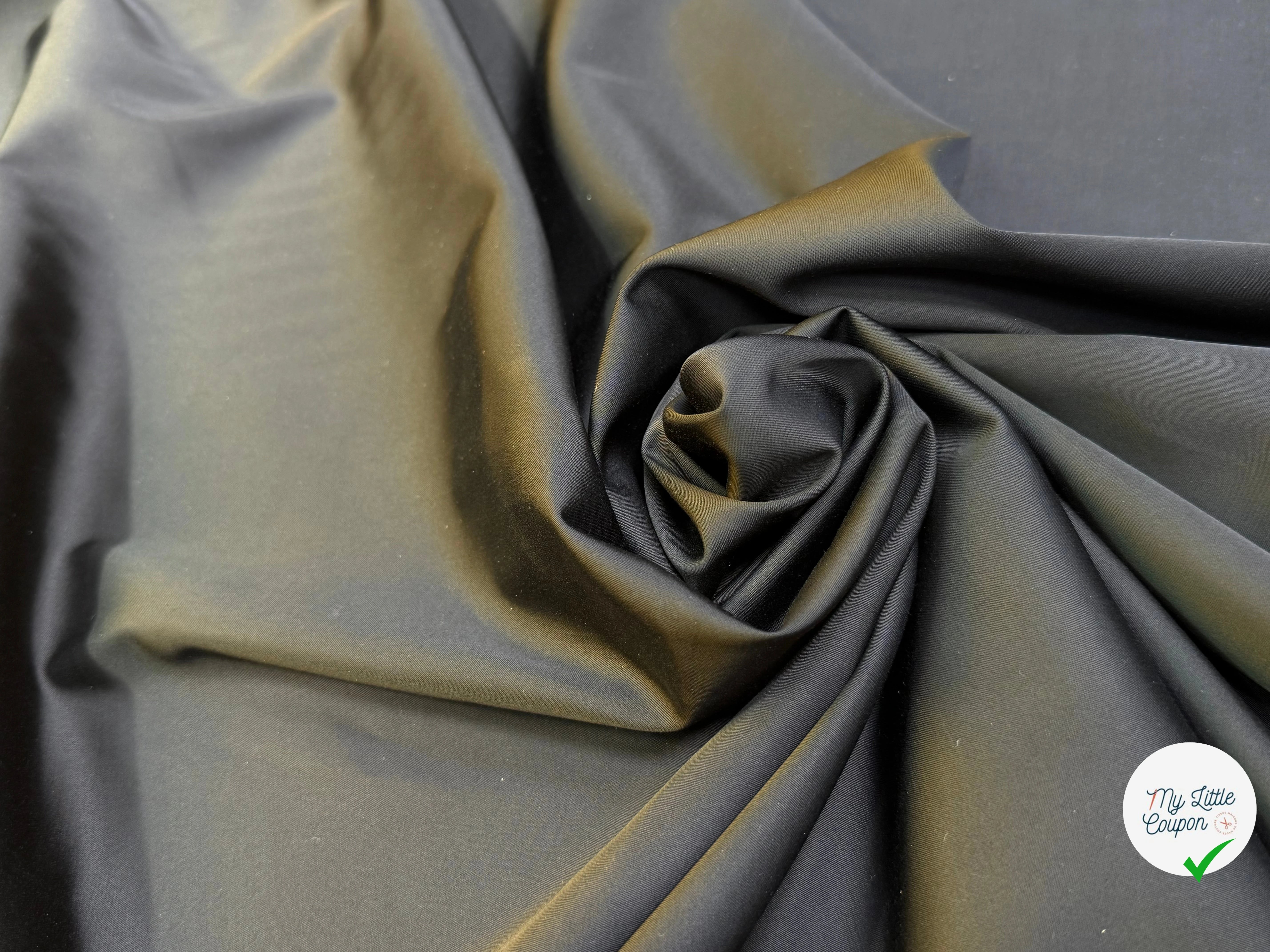 CREPE ENVERS SATIN VISCOSE LAINE FLUIDE COUTURE NOIR STRETCH - My Little Coupon