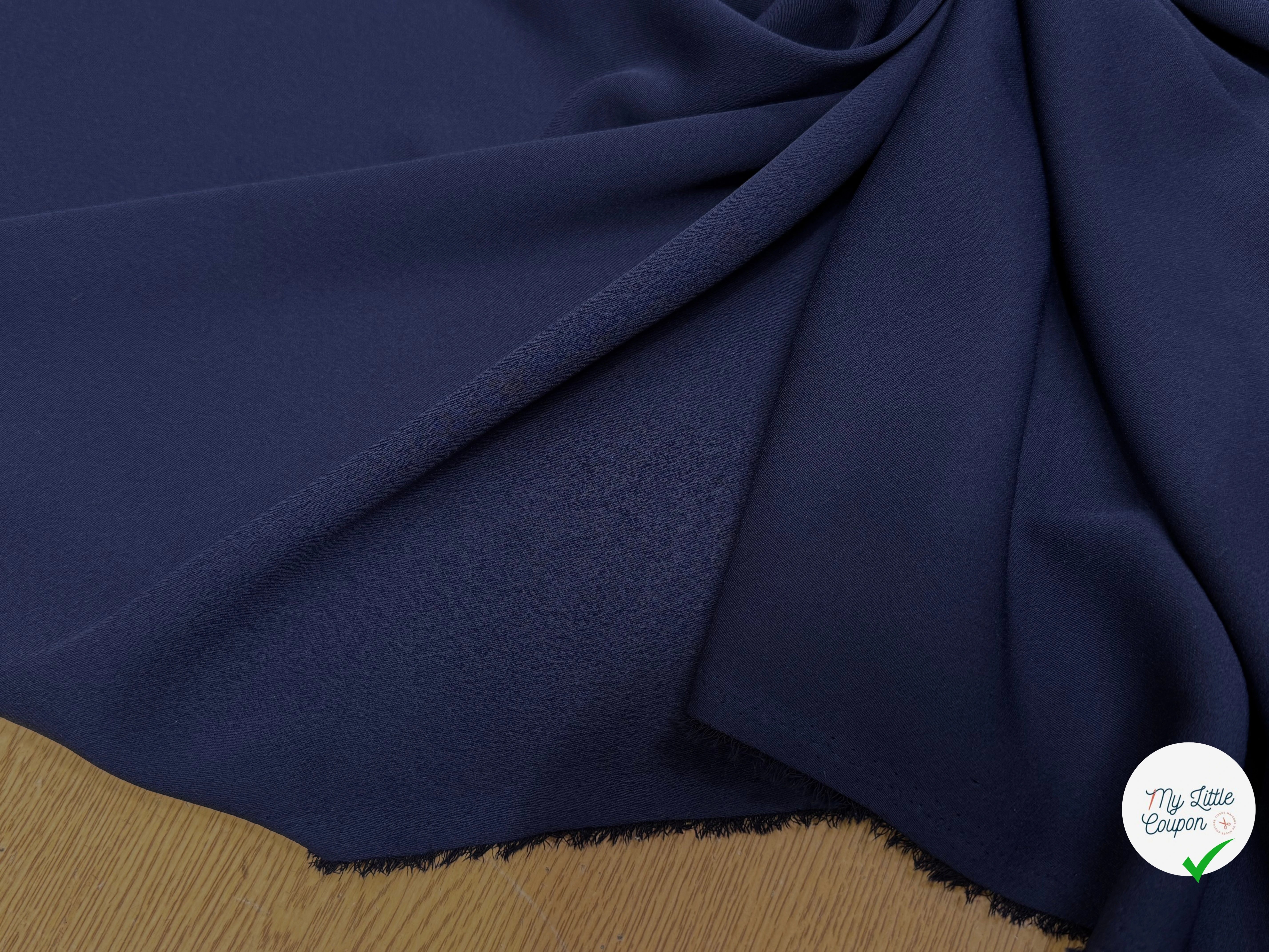 CREPE ENVERS SATINÉ MAT BLEU - My Little Coupon