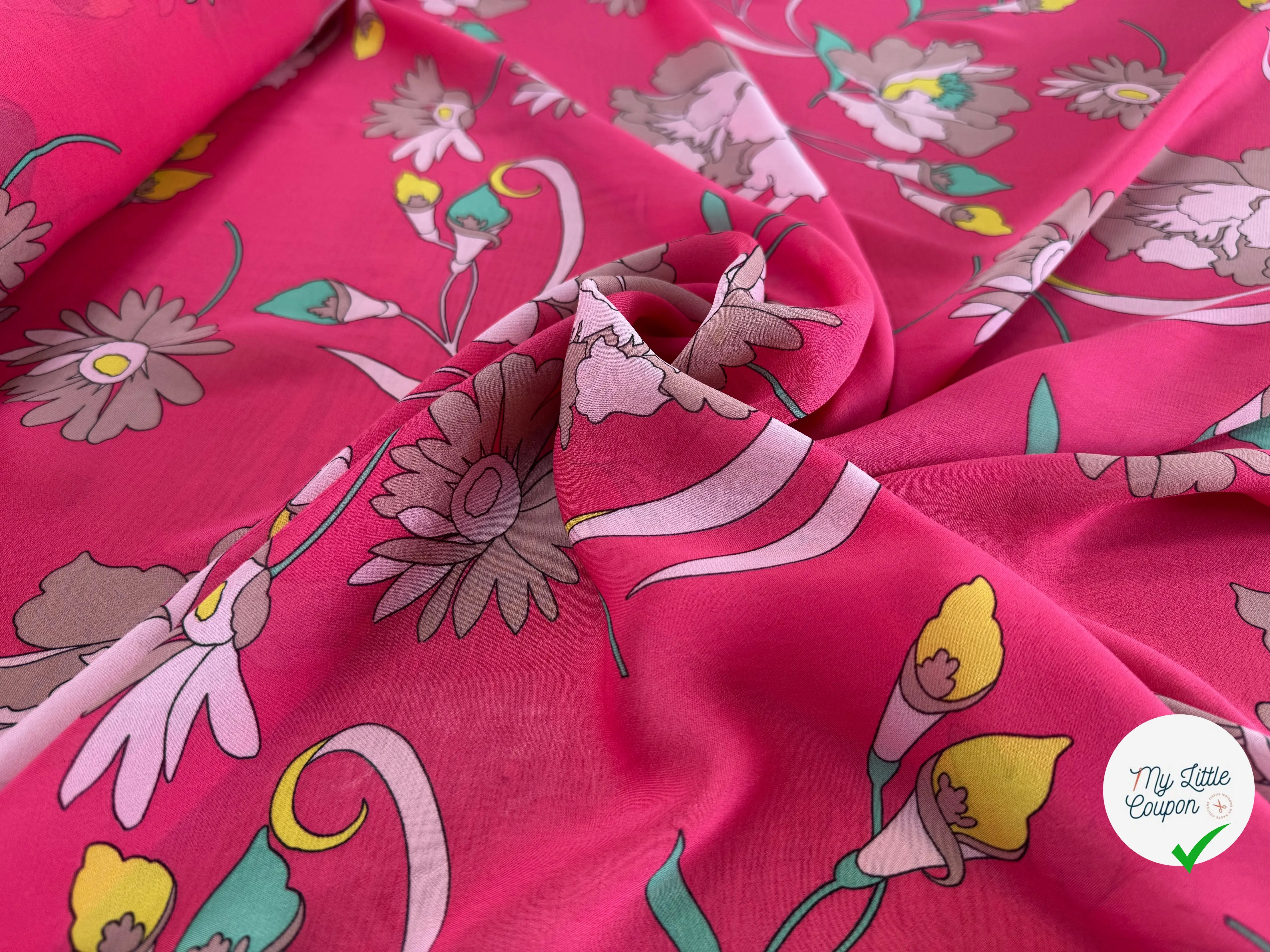 CREPE FIN ROSE MOTIF HIBISCUS - My Little Coupon
