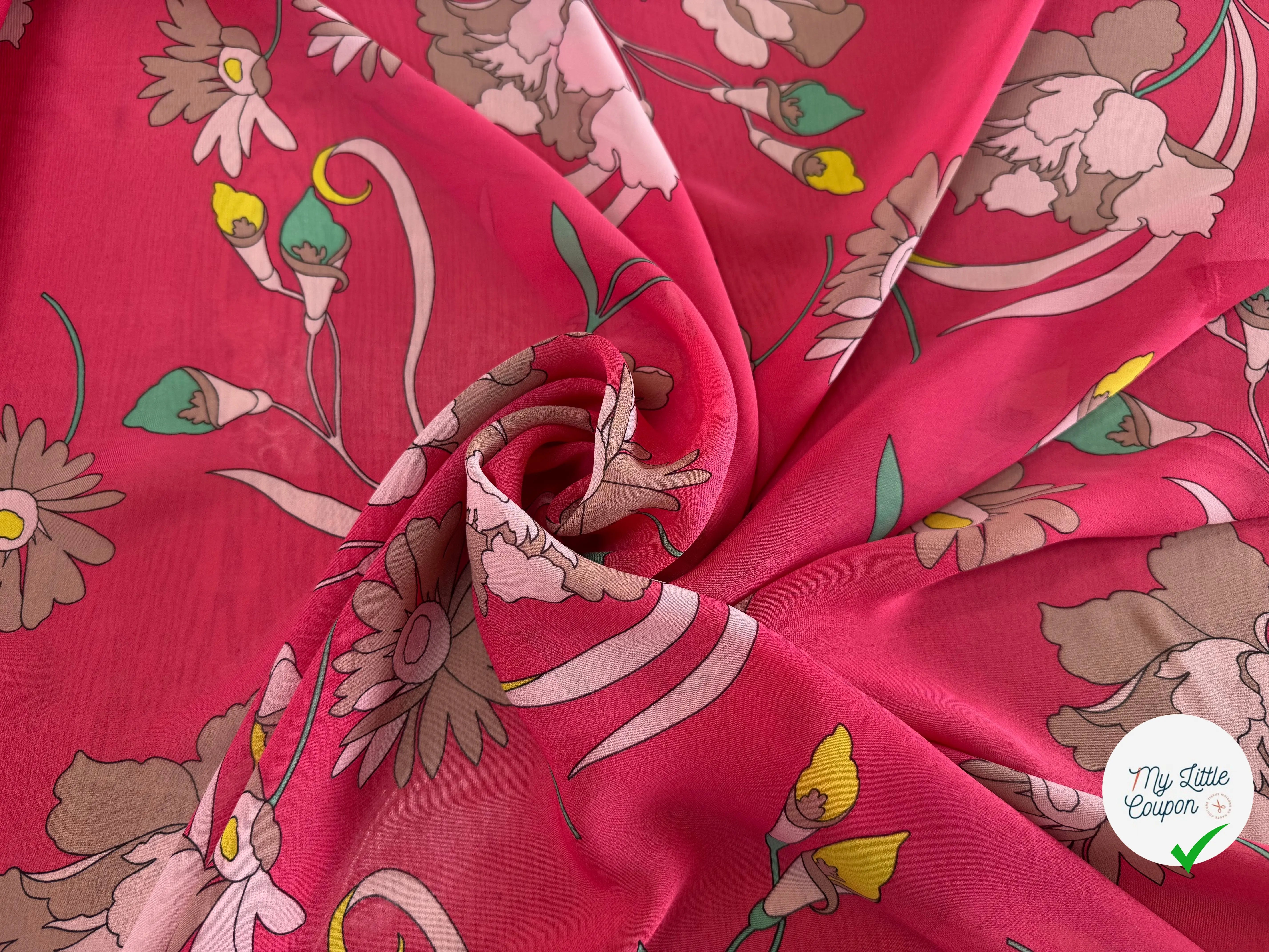 CREPE FIN ROSE MOTIF HIBISCUS - My Little Coupon