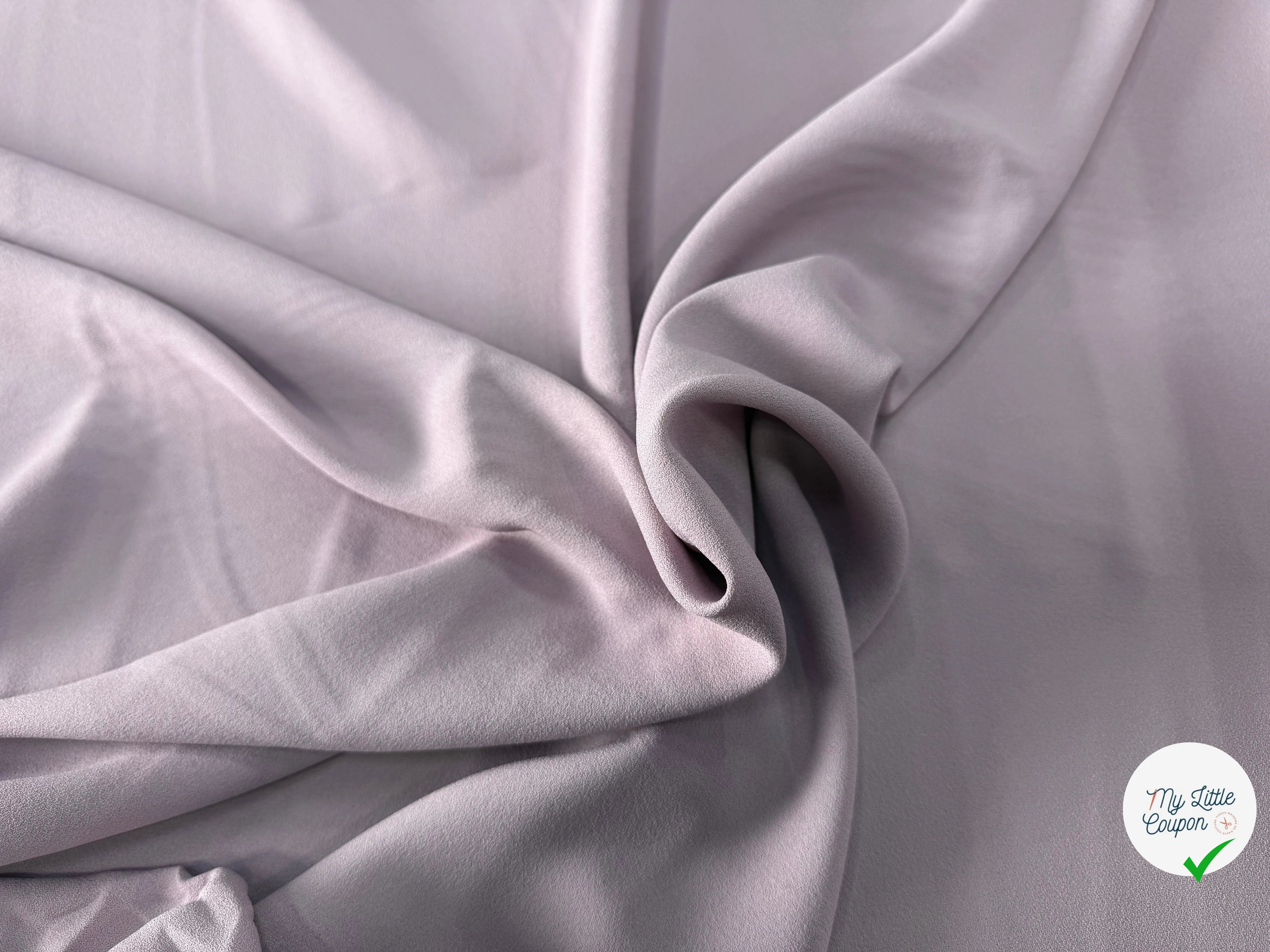 CRÊPE FLUIDE ACÉTATE VISCOSE LAINE LILAS PÂLE MADE IN ITALY - My Little Coupon