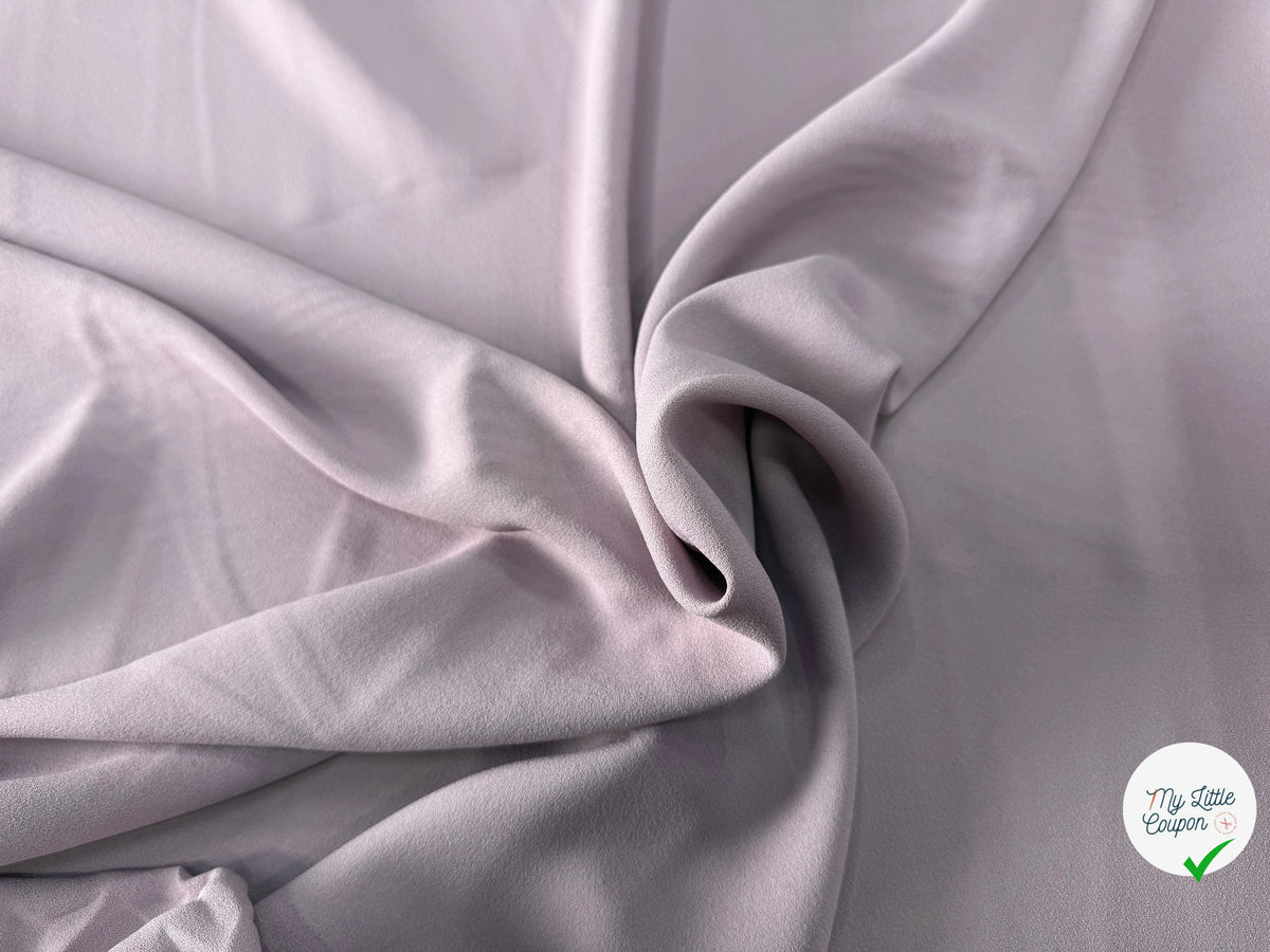 CRÊPE FLUIDE ACÉTATE VISCOSE LAINE LILAS PÂLE MADE IN ITALY - My Little Coupon
