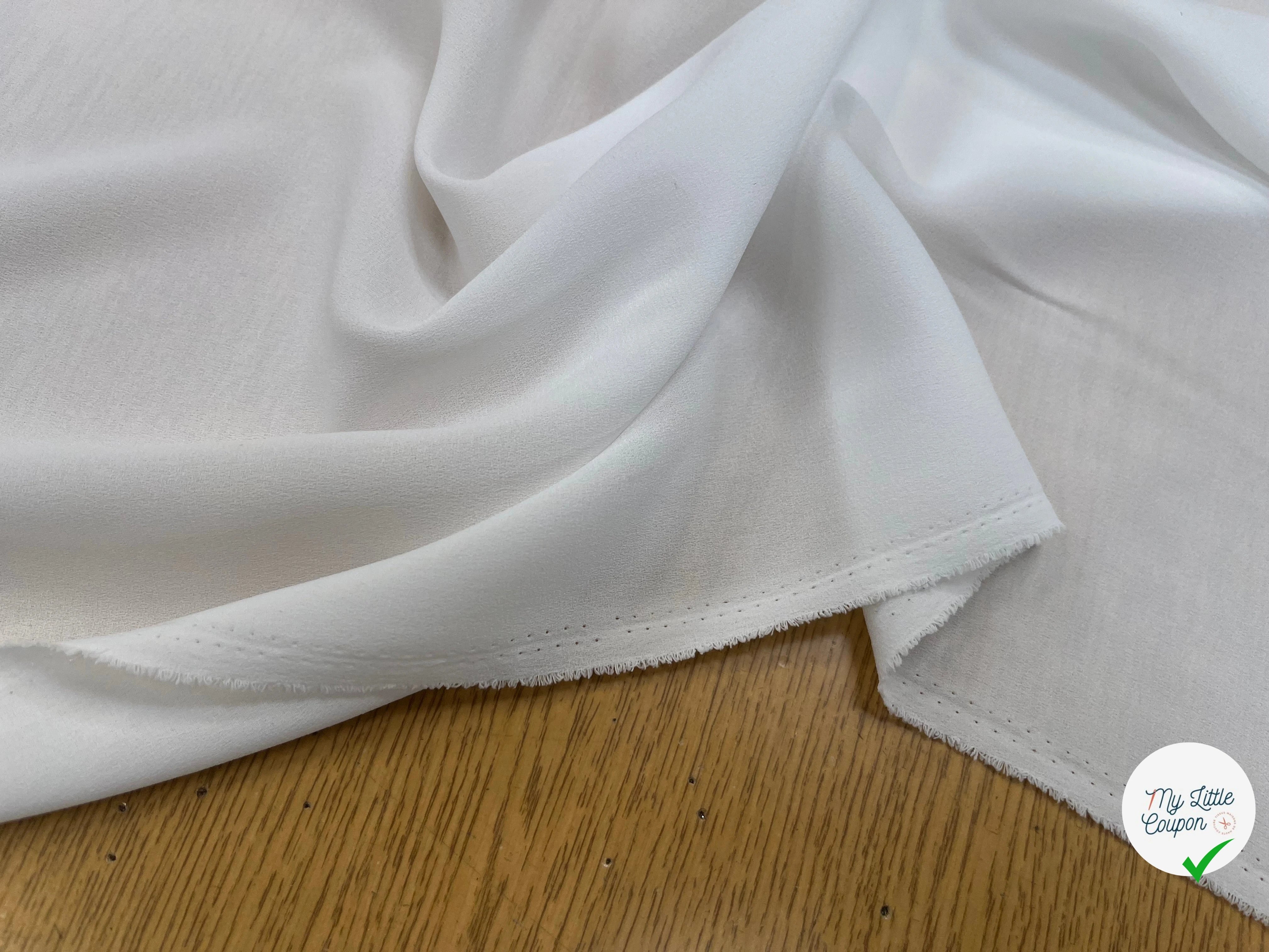 CREPE FLUIDE BLANC POLYESTER 138CM - My Little Coupon
